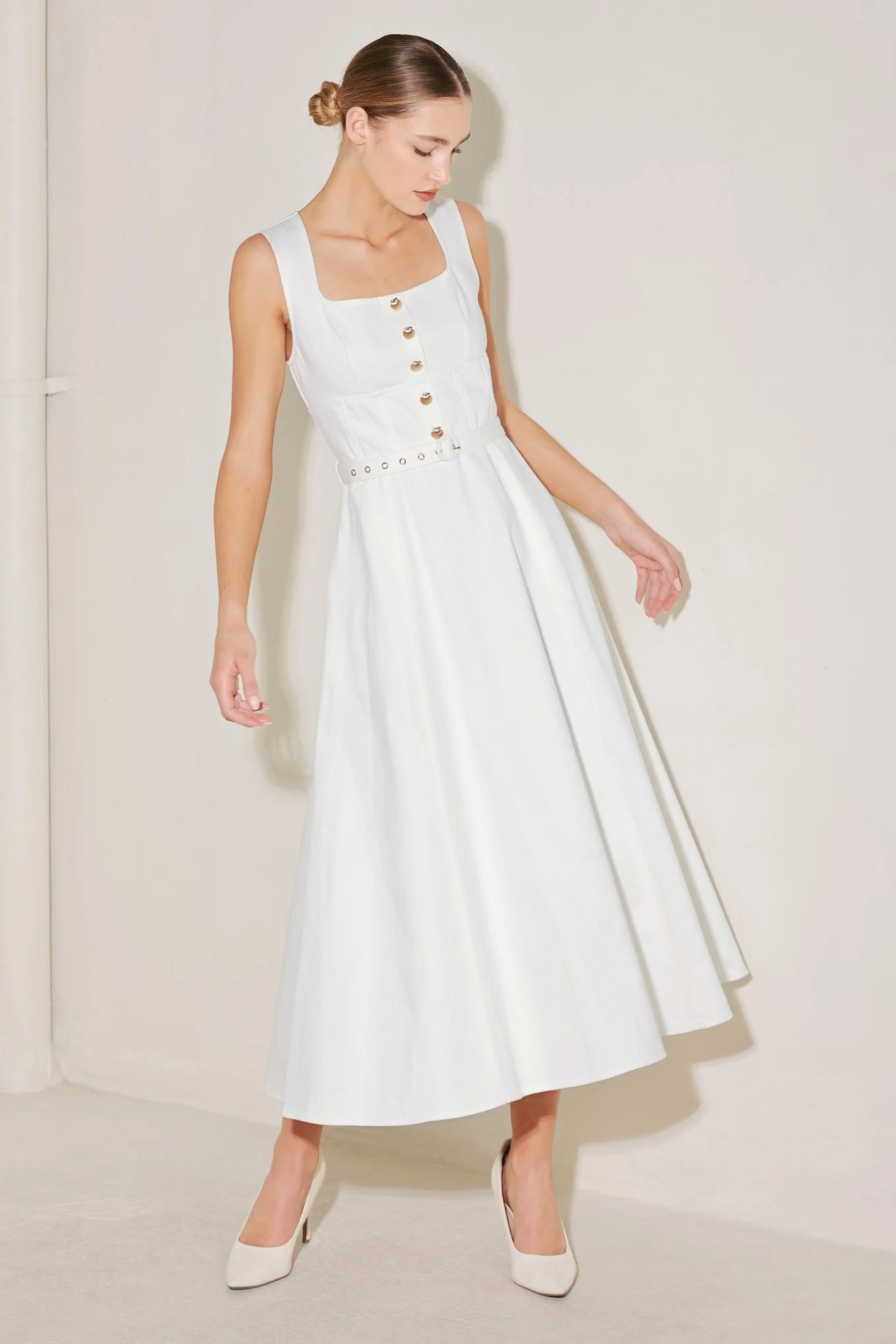 SUMMER SOCIAL WHITE MIDI DRESS - Image 5
