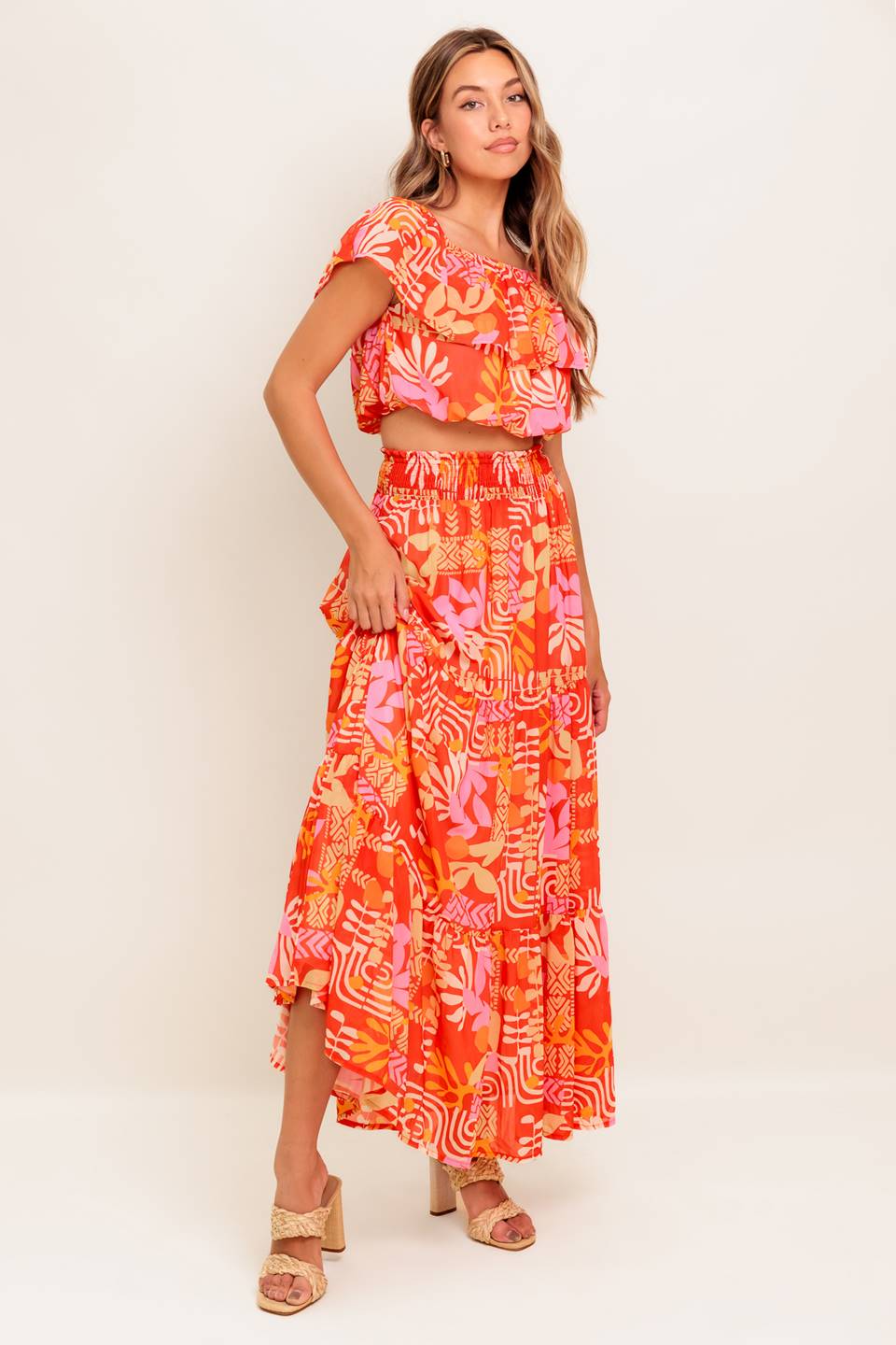 SUNBEAMS TOP & SKIRT SET - RED - Image 6