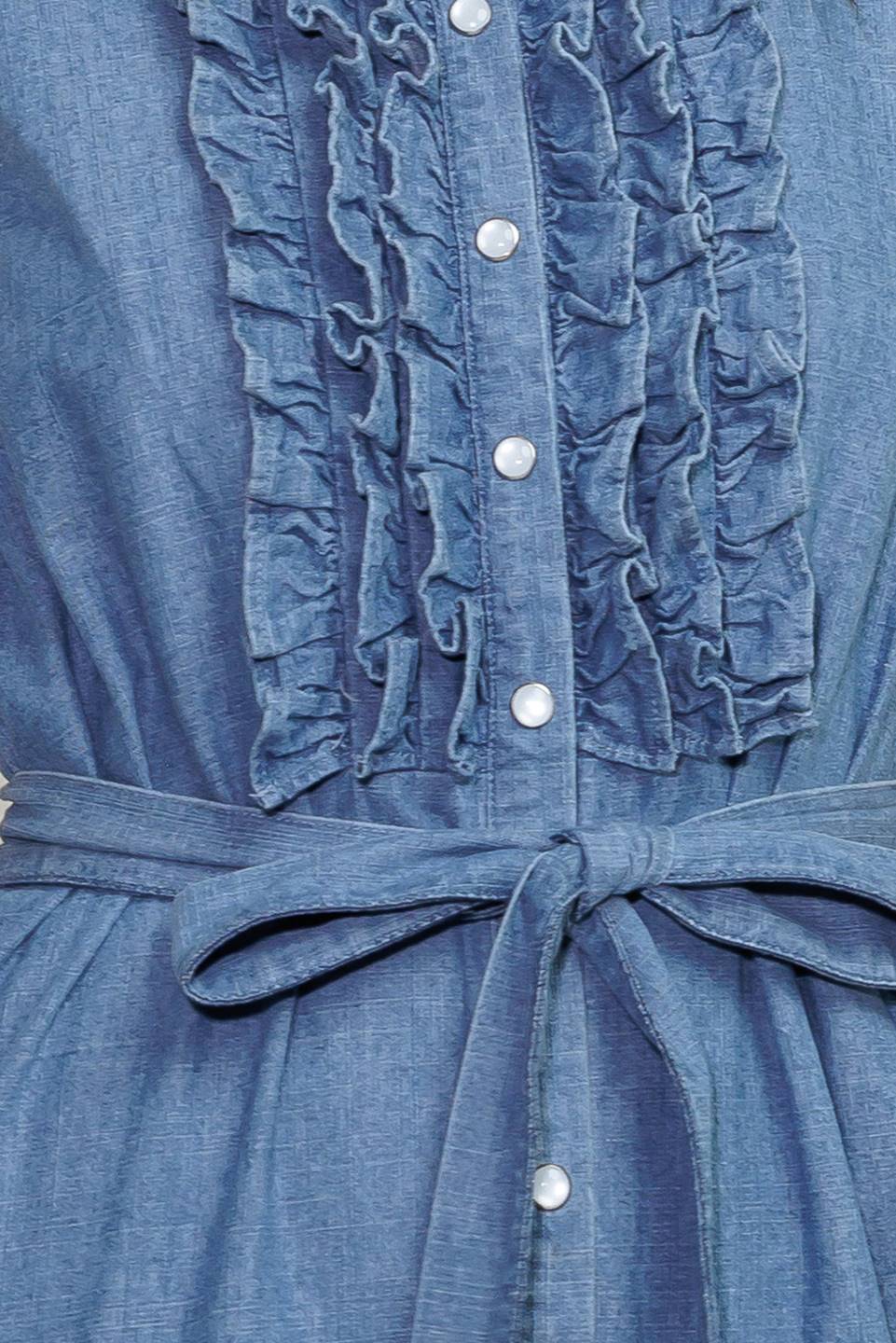 SUNDRENCHED RUFFLE DENIM MIDI DRESS - Image 9