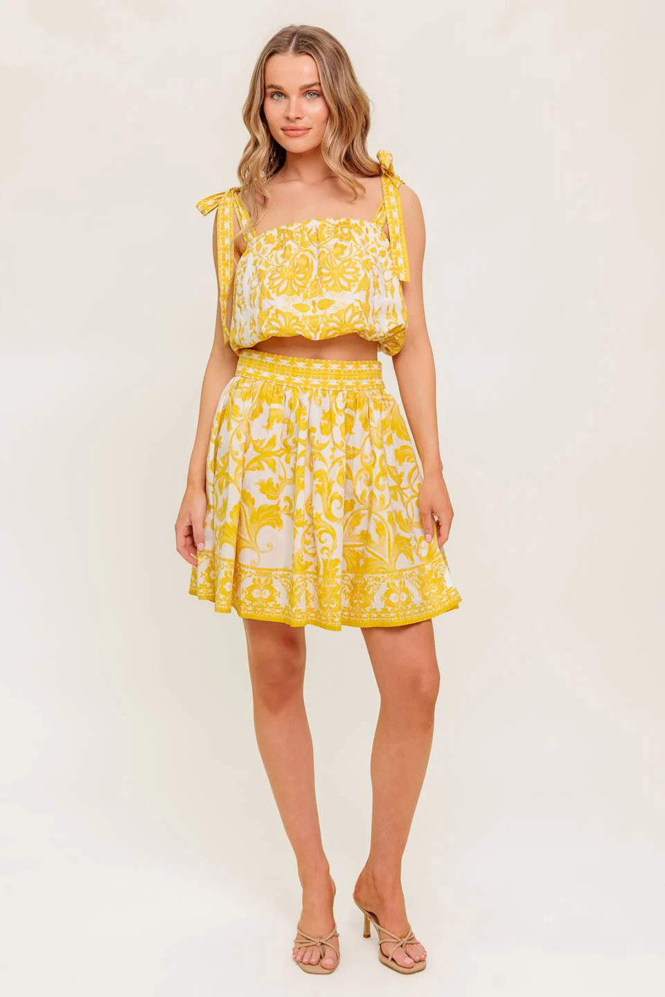 SUNLIT DREAMS TOP & SKIRT SET - YELLOW - Image 5