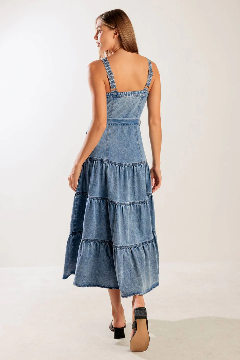 SUNSHINE STATE OF MIND INDIGO ZIP FRONT DENIM DRESS - Image 3
