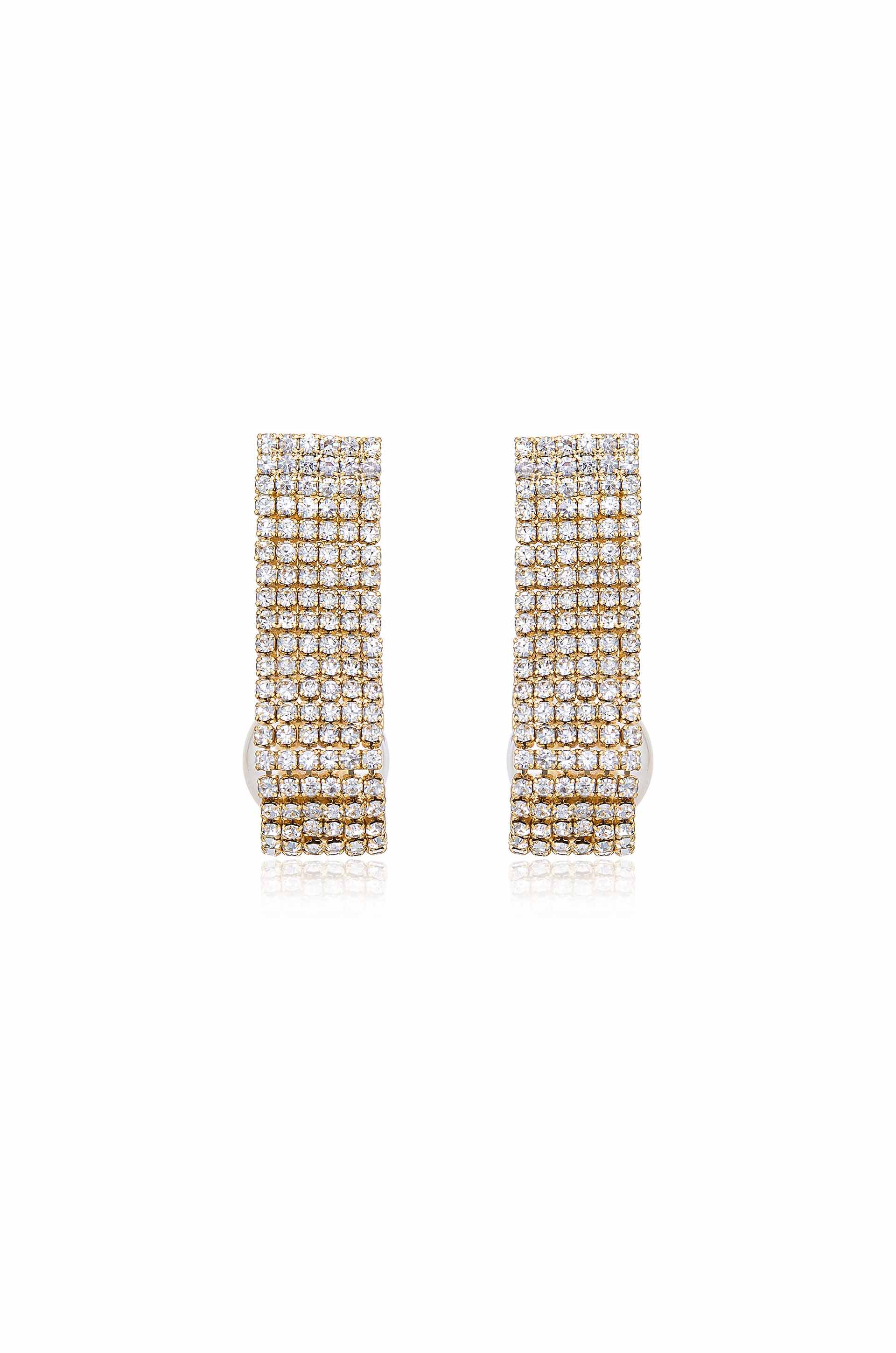 Swaddled Pearl Crystal Teardrop Earrings - Image 3