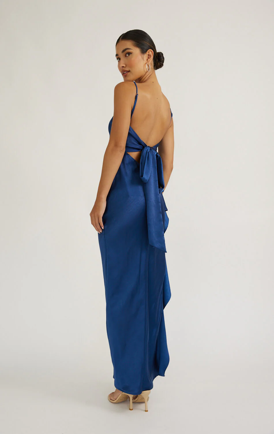 Tamera Satin Maxi Dress - Navy - Image 3