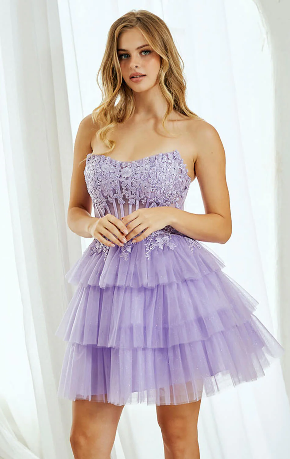TANSY MINI DRESS - FLORAL LACE STRAPLESS COCKTAIL DRESS - Image 8
