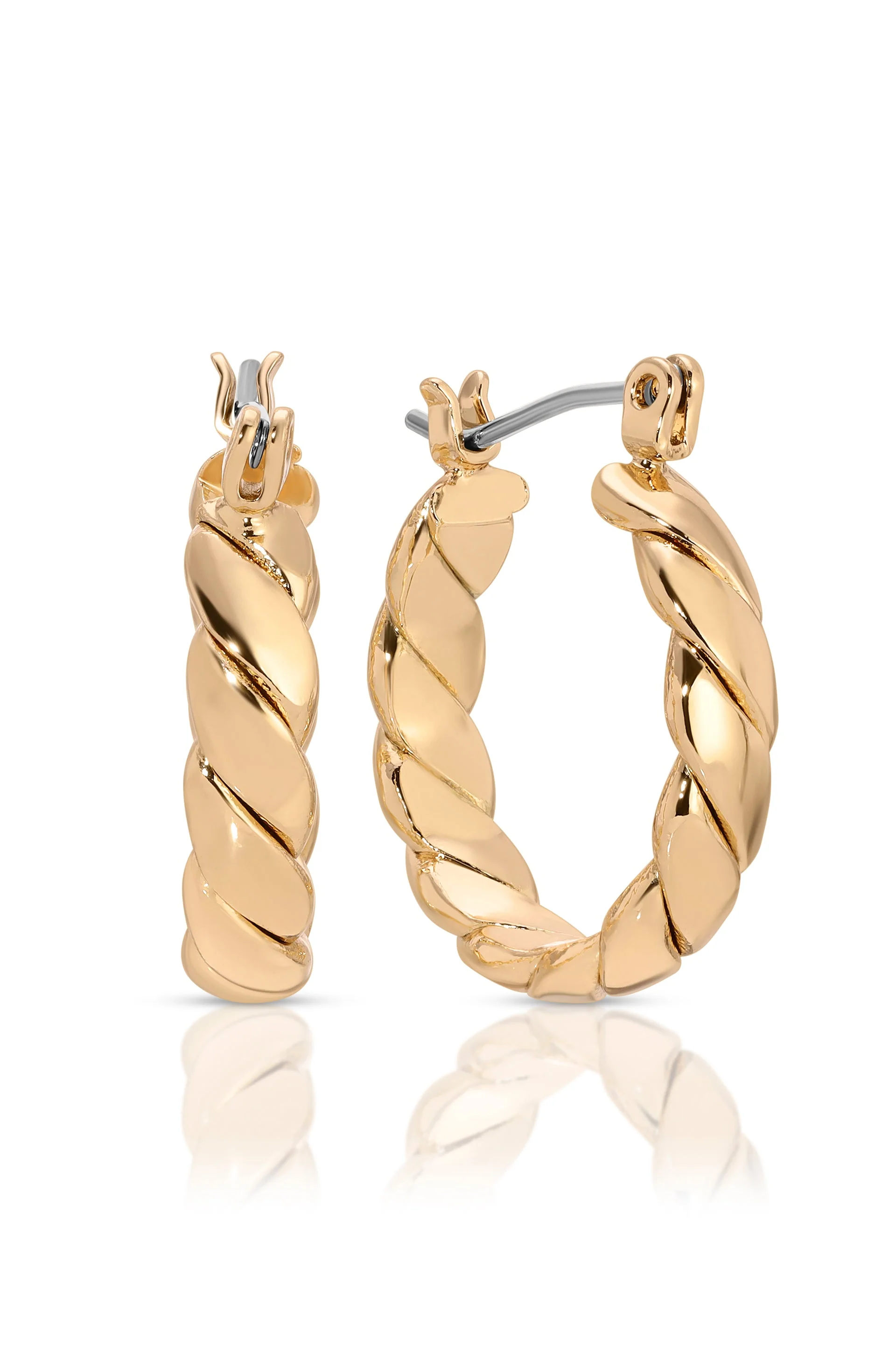 Textured Mini Hoops Earrings - Image 2