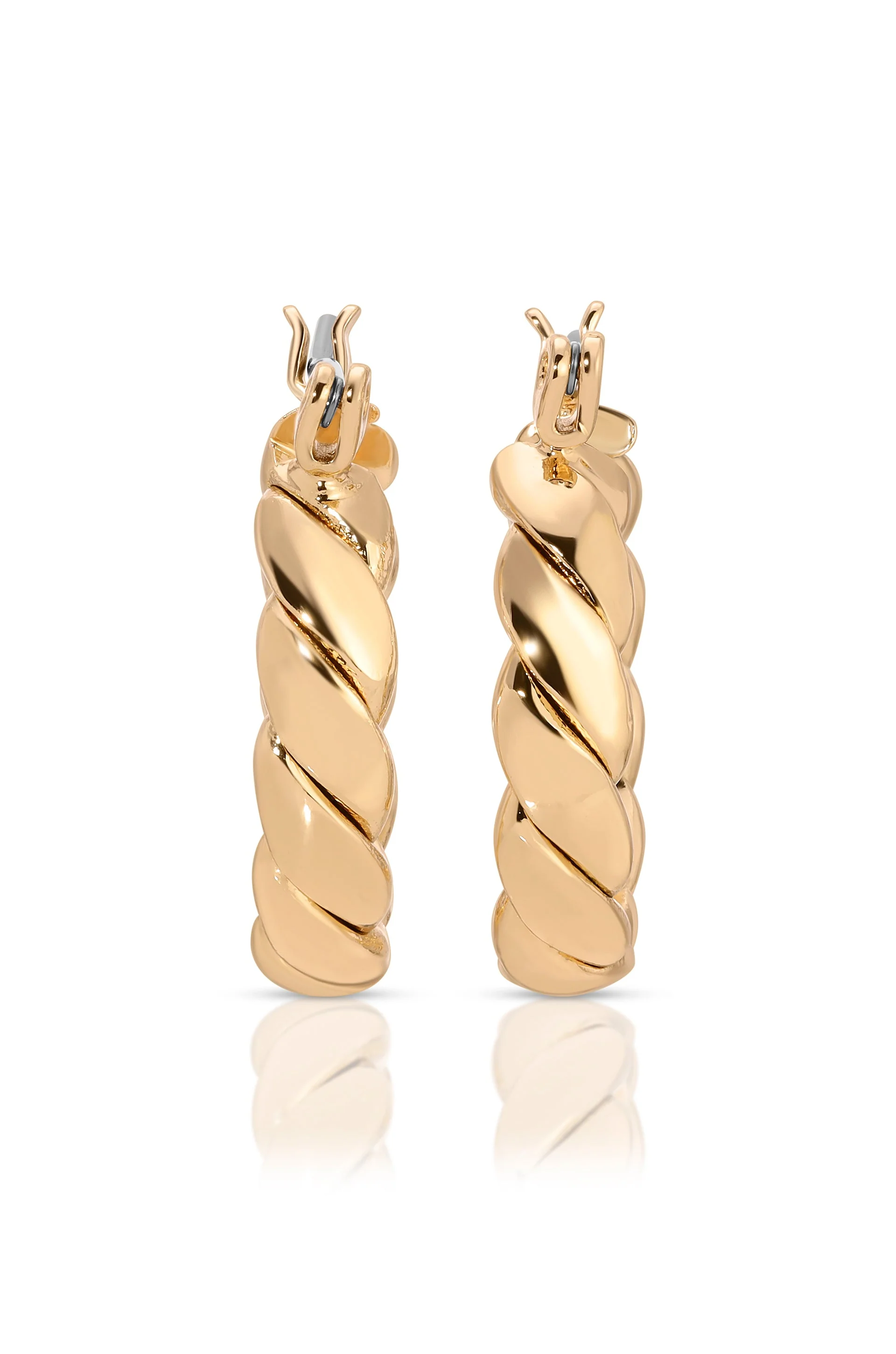 Textured Mini Hoops Earrings - Image 3