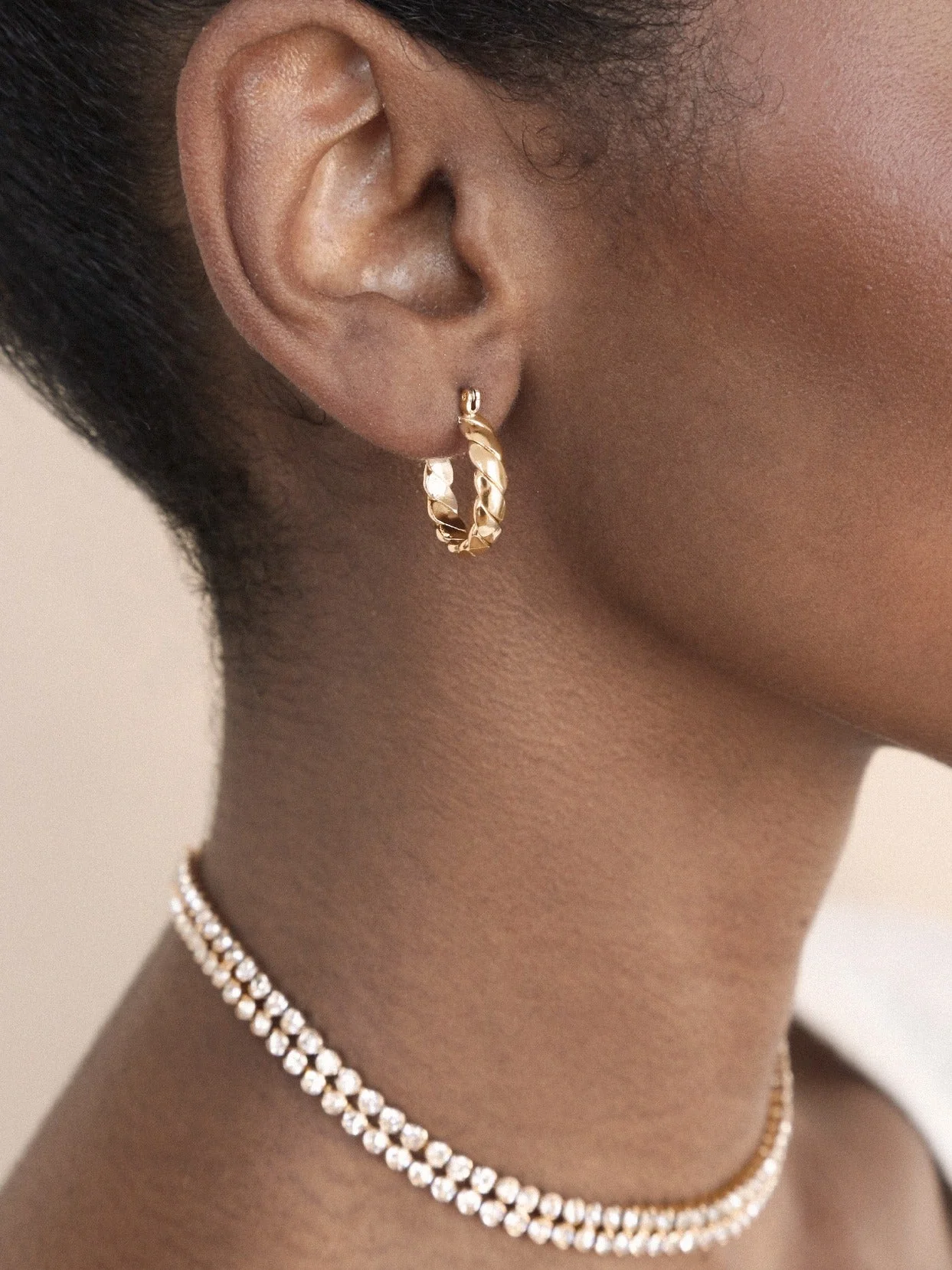Textured Mini Hoops Earrings - Image 8