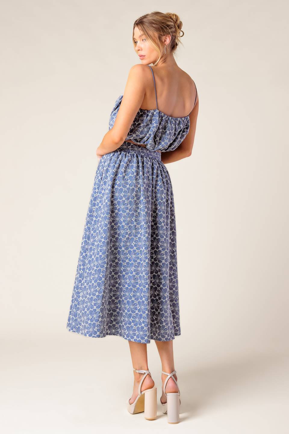 THE BEAUTY OF NOW TOP & SKIRT SET - CHAMBRAY - Image 2