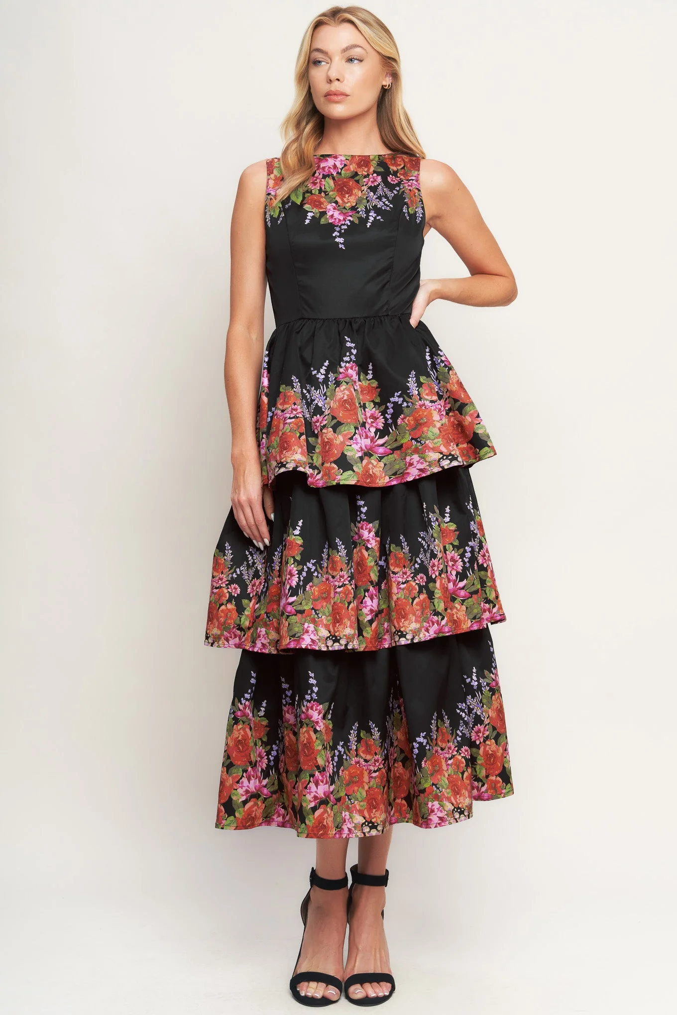 THE BOTANICAL BALL BLACK MIDI DRESS - Image 5