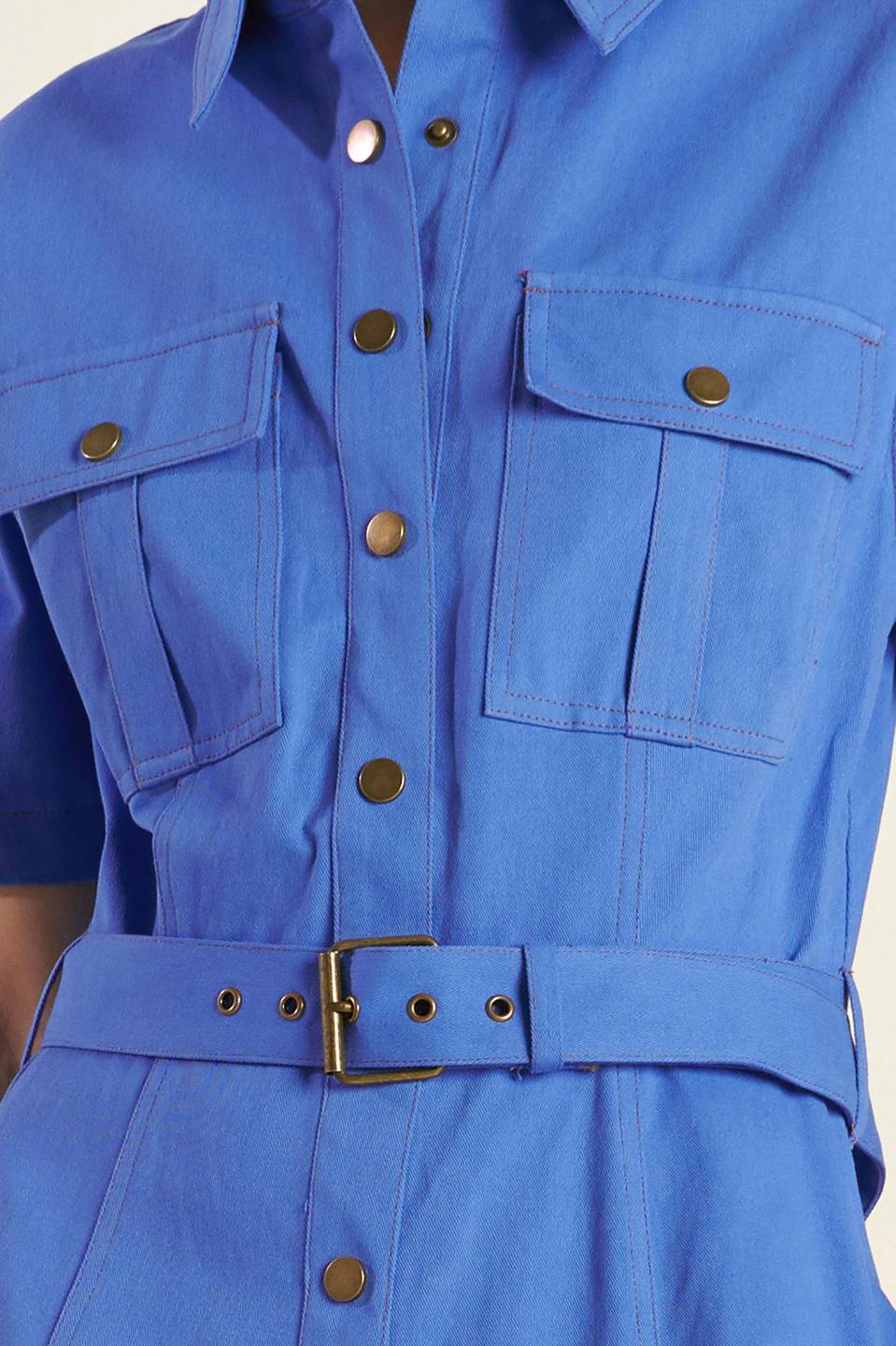 THE ESSENTIAL SHIRT DRESS - BLUE - Image 8
