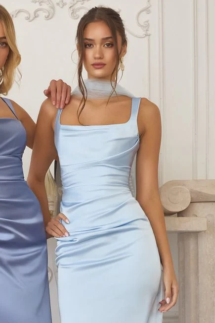 Toby Maxi - Satin Dress with Lace Up Back & Scarf - Image 6