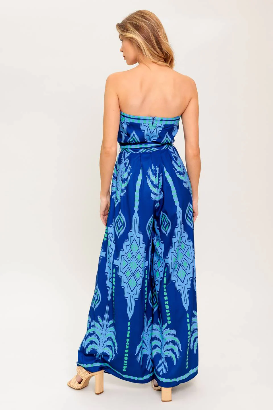 TRINA STRAPLESS JUMPSUIT - NAVY BLUE MULTI - Image 2