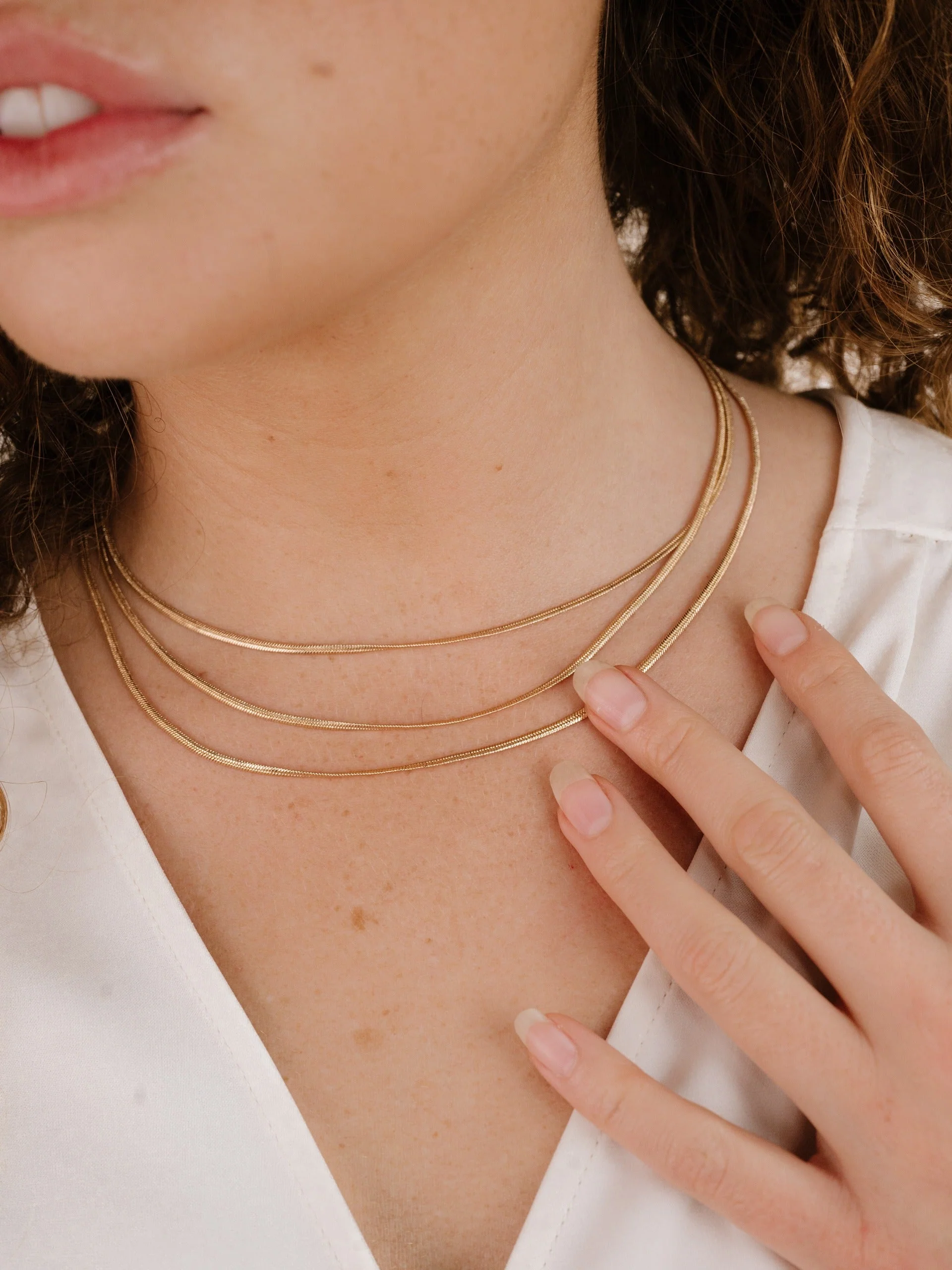 Triple Snake Chain Necklace - Image 4