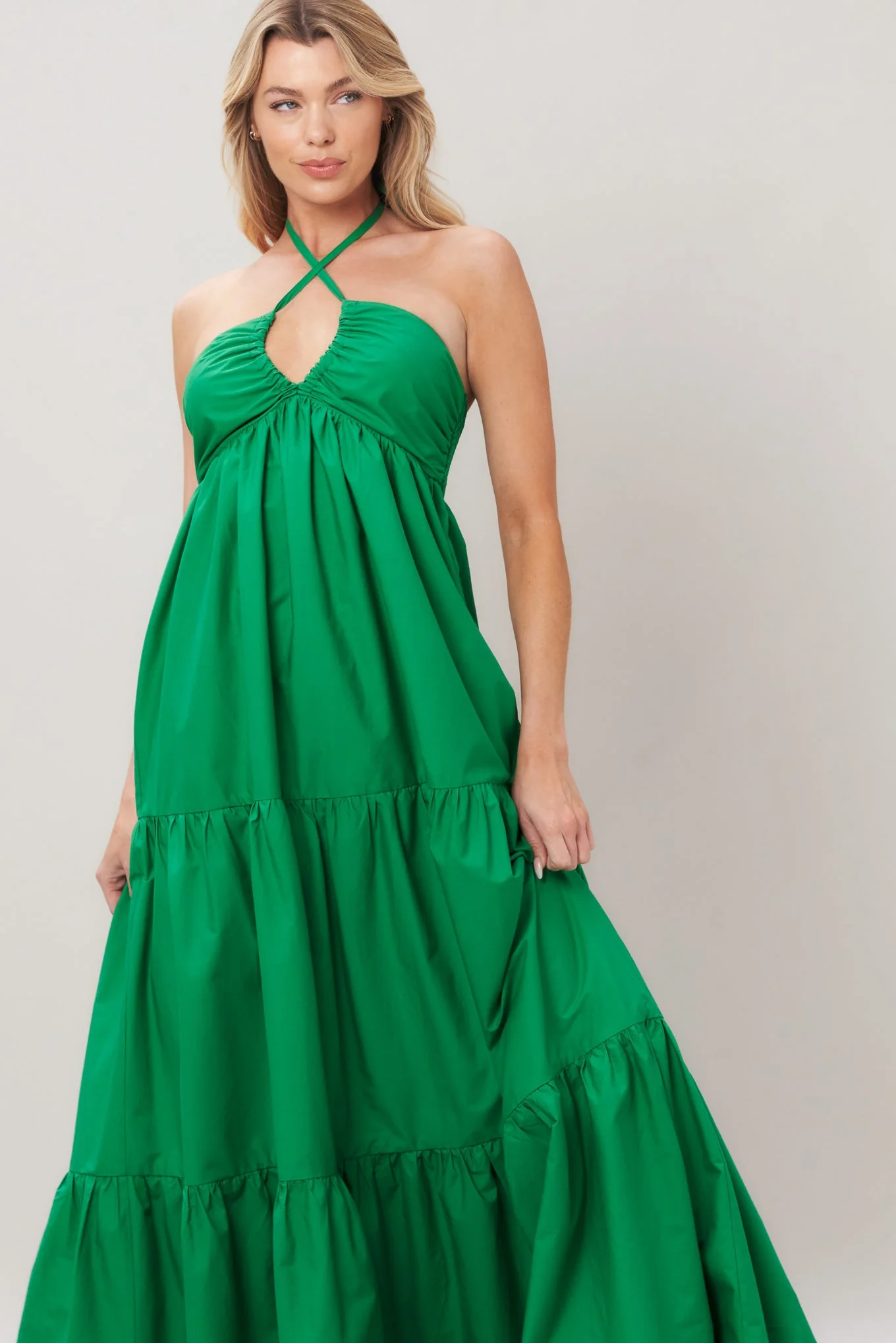 TROPIC STATEMENT GREEN MAXI DRESS - Image 3