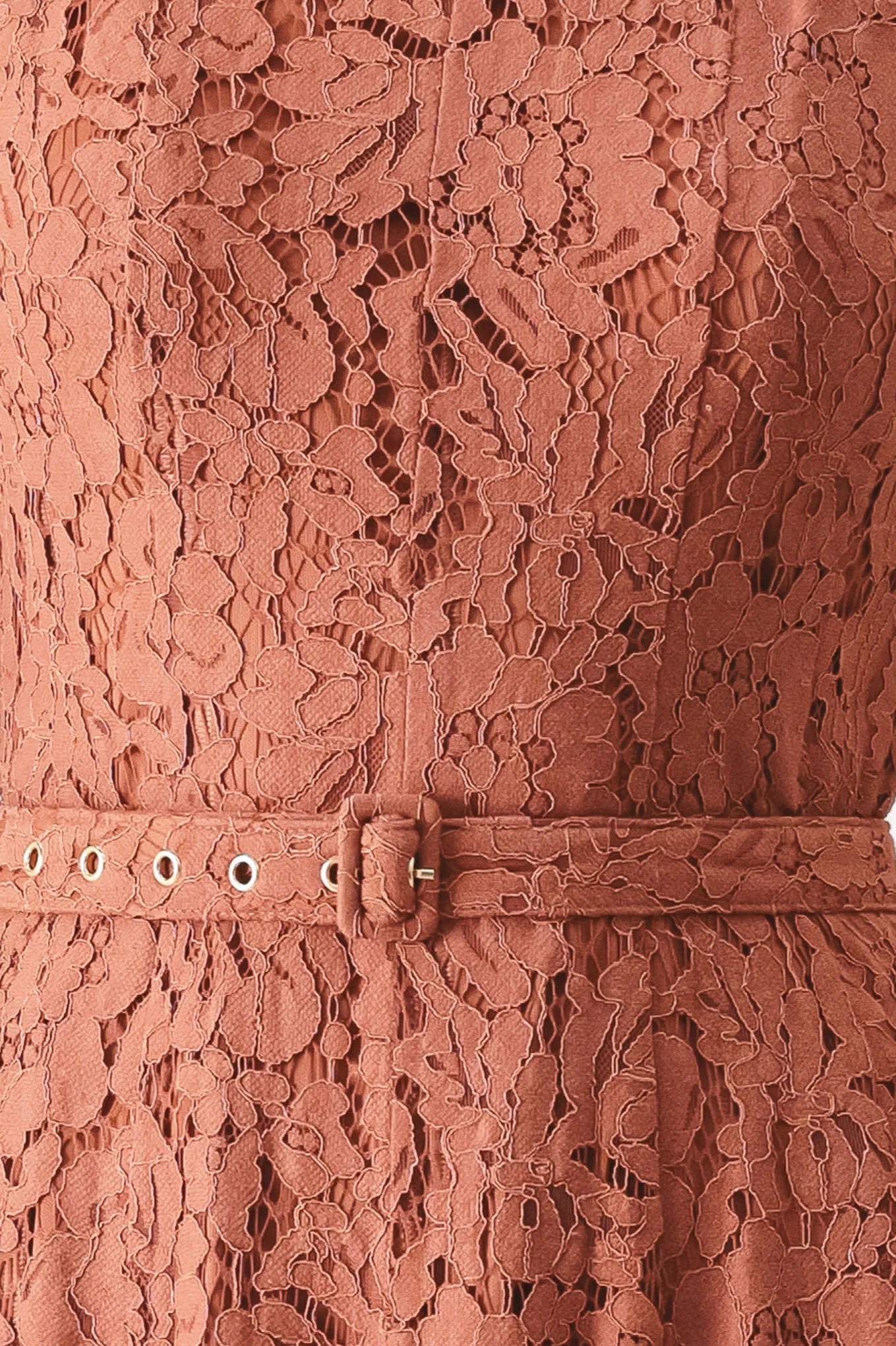 TRUE ROMANCE RUST LACE MIDI DRESS - Image 10