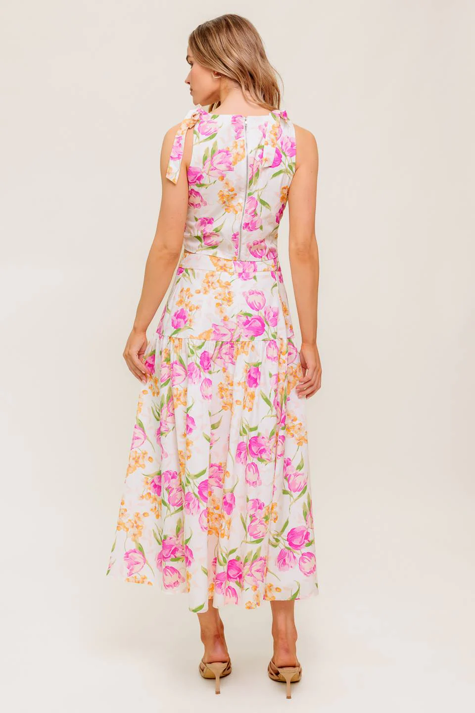 PINK TULIP GARDEN - TOP & MIDI SKIRT SET - Image 2
