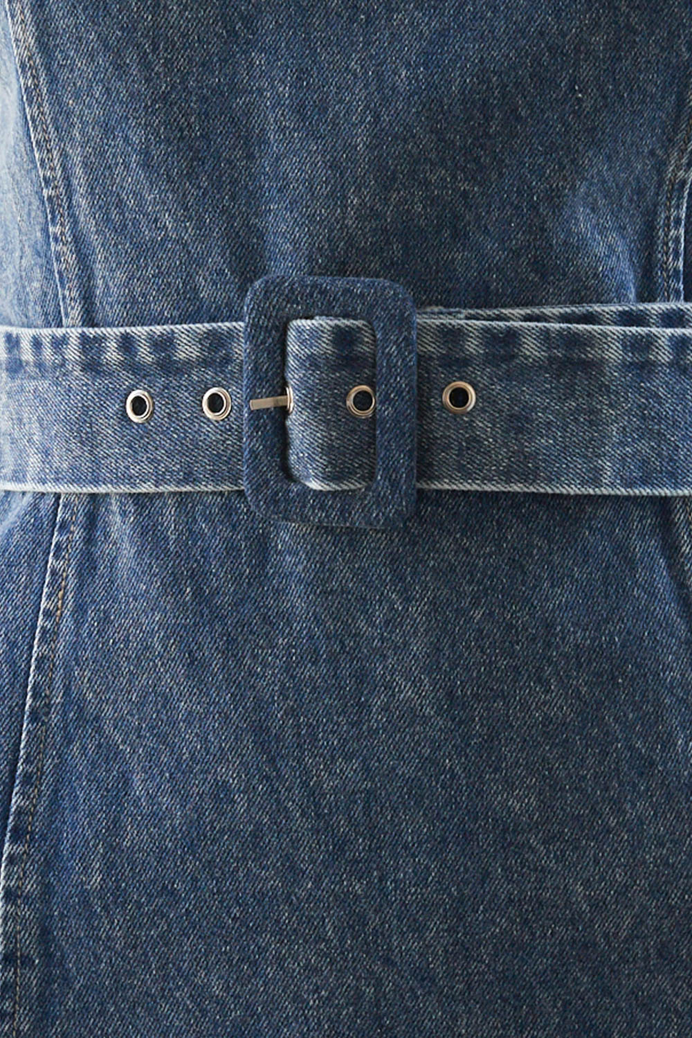 TURN A NEW LEAF DENIM MINI DRESS - Image 6
