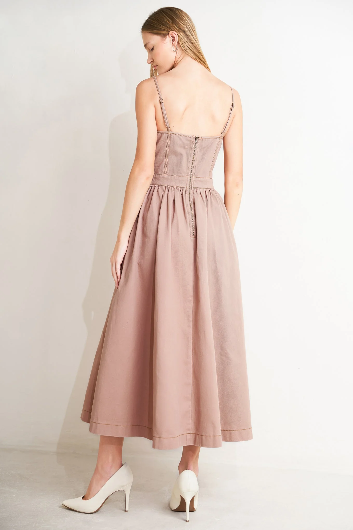 UNDERSTATED GLAM BUSTIER MIDI DRESS - Image 2