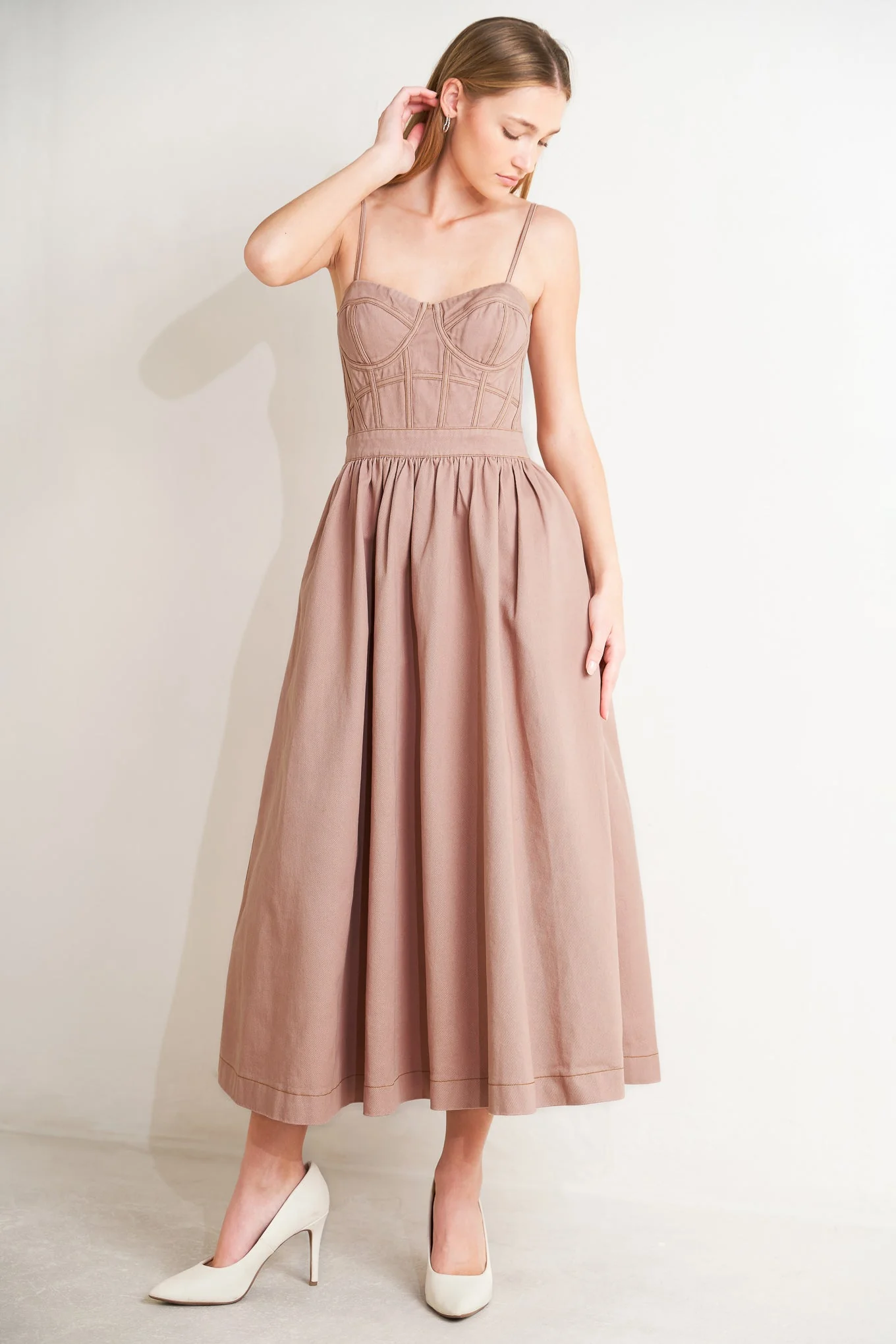 UNDERSTATED GLAM BUSTIER MIDI DRESS - Image 3