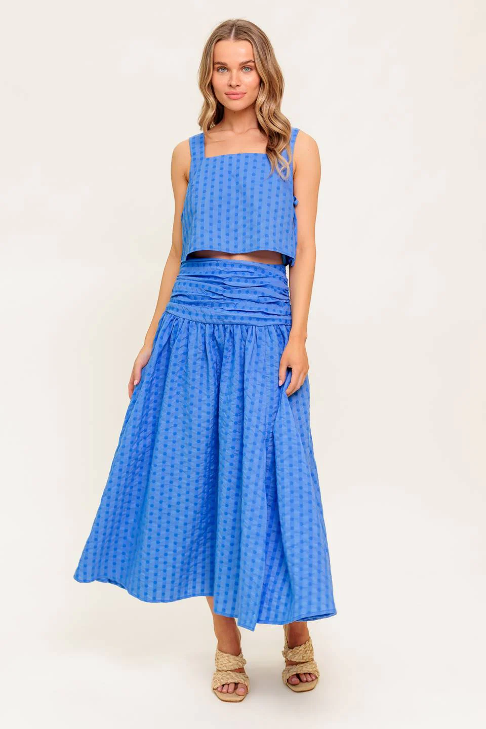 URBAN AFFAIR TOP & SKIRT SET - BLUE - Image 4