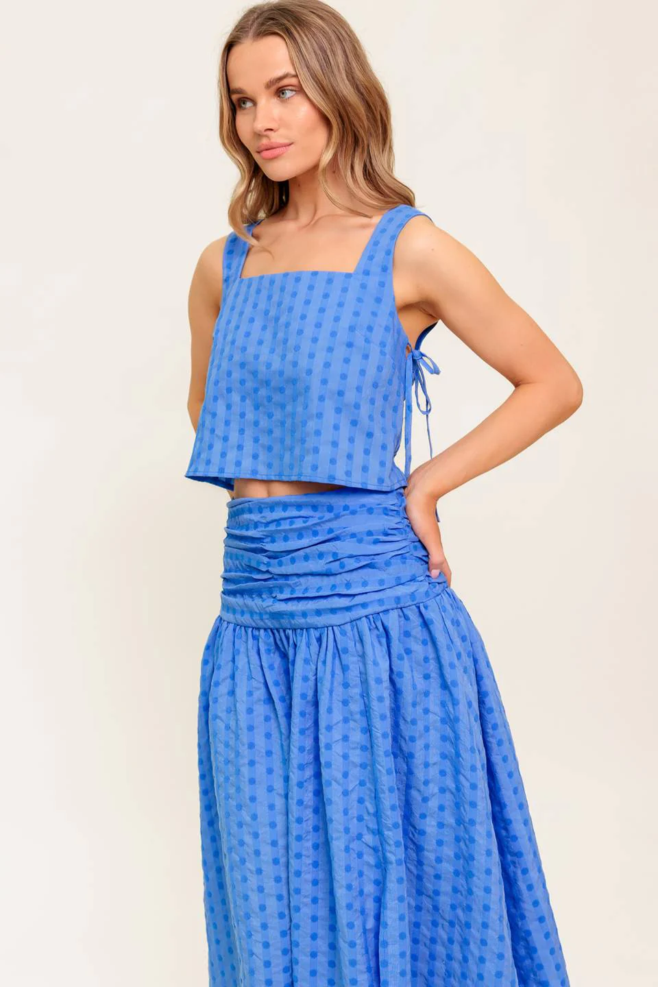 URBAN AFFAIR TOP & SKIRT SET - BLUE - Image 6