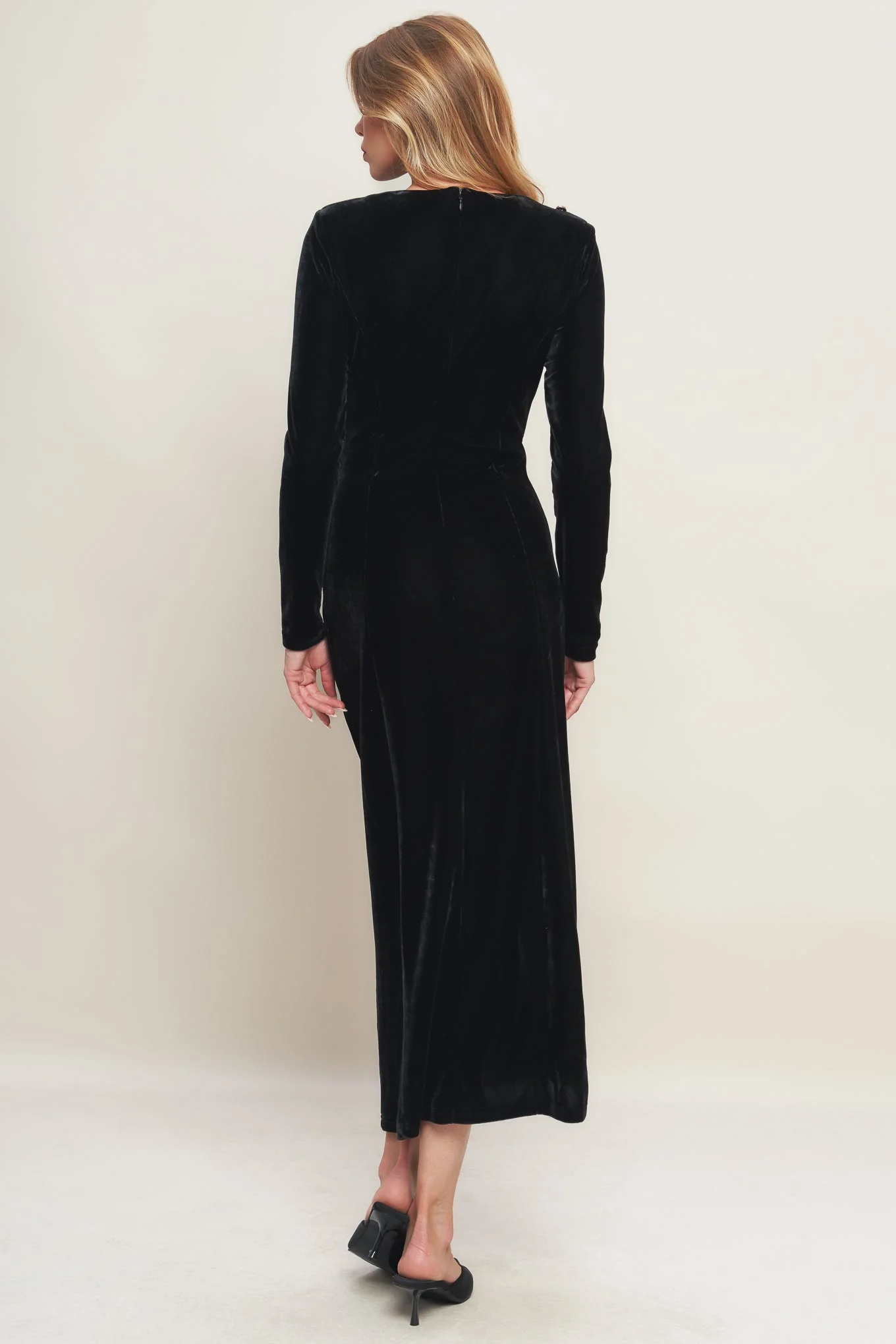 URBAN EMPRESS VELVET MIDI DRESS - Image 2