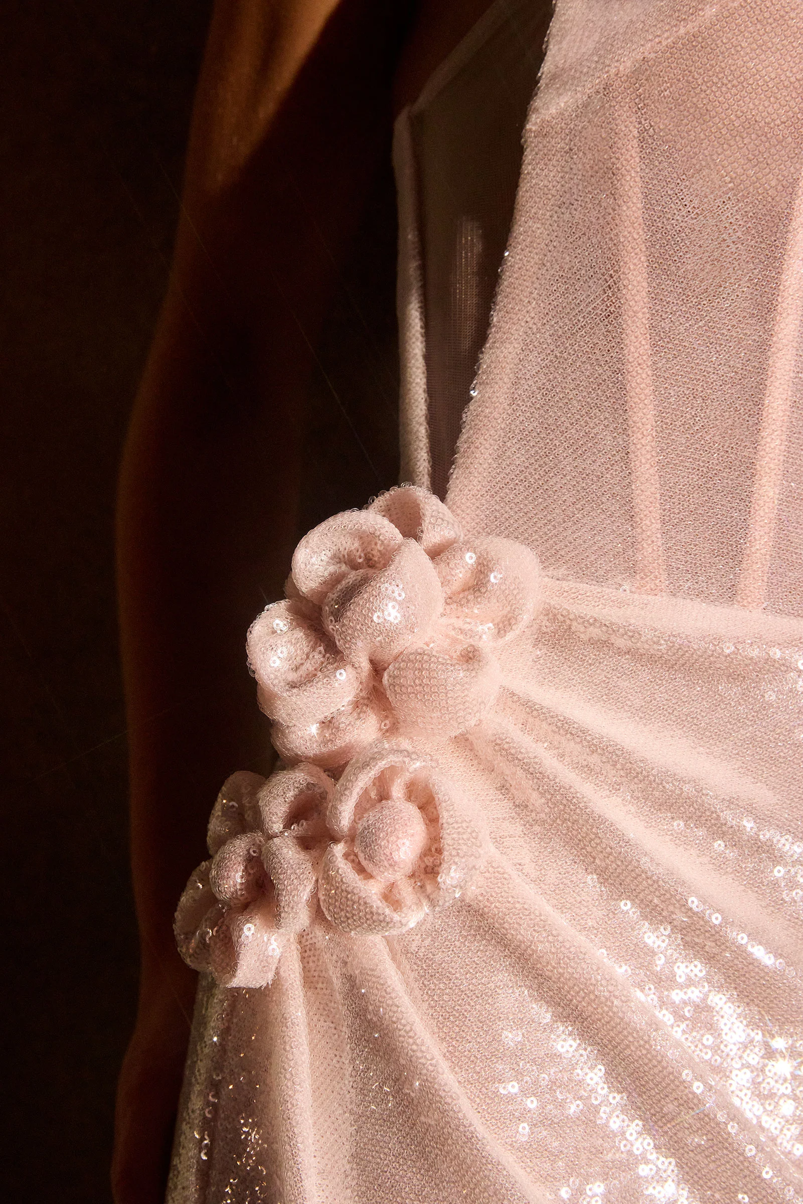Vanya Gown - Rosette Sequin Evening Dress & Choker - Image 13