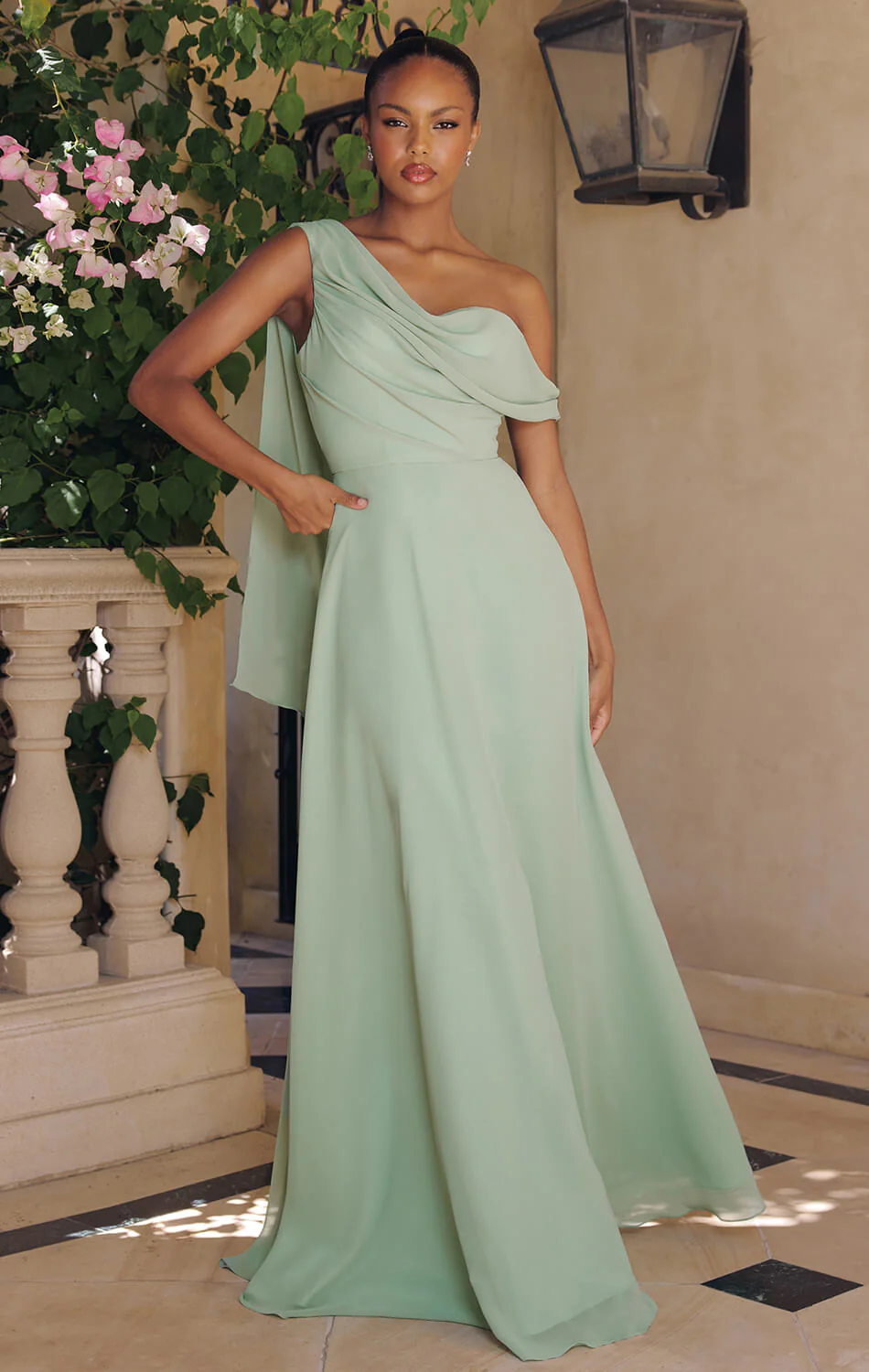 VENUS GOWN - ONE SHOULDER CHIFFON DRESS - Image 2