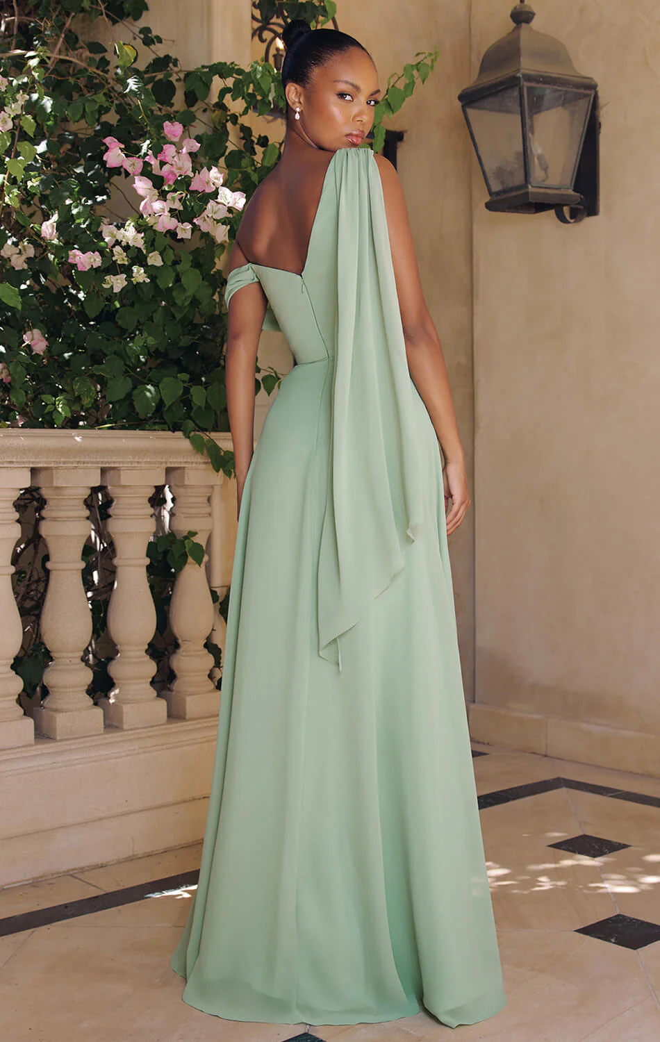 VENUS GOWN - ONE SHOULDER CHIFFON DRESS - Image 9