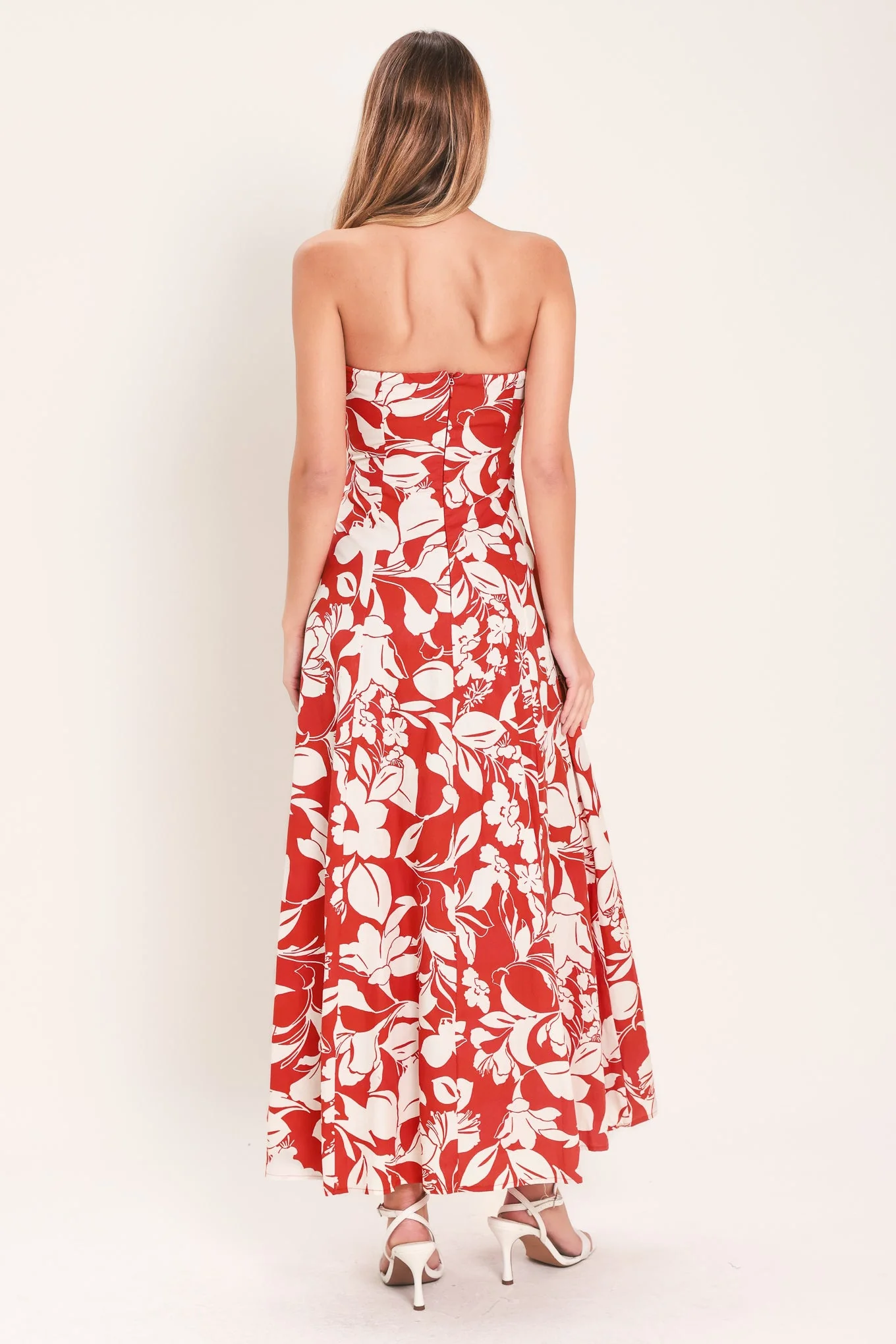 VIBRANT PETAL RED MIDI DRESS - Image 6