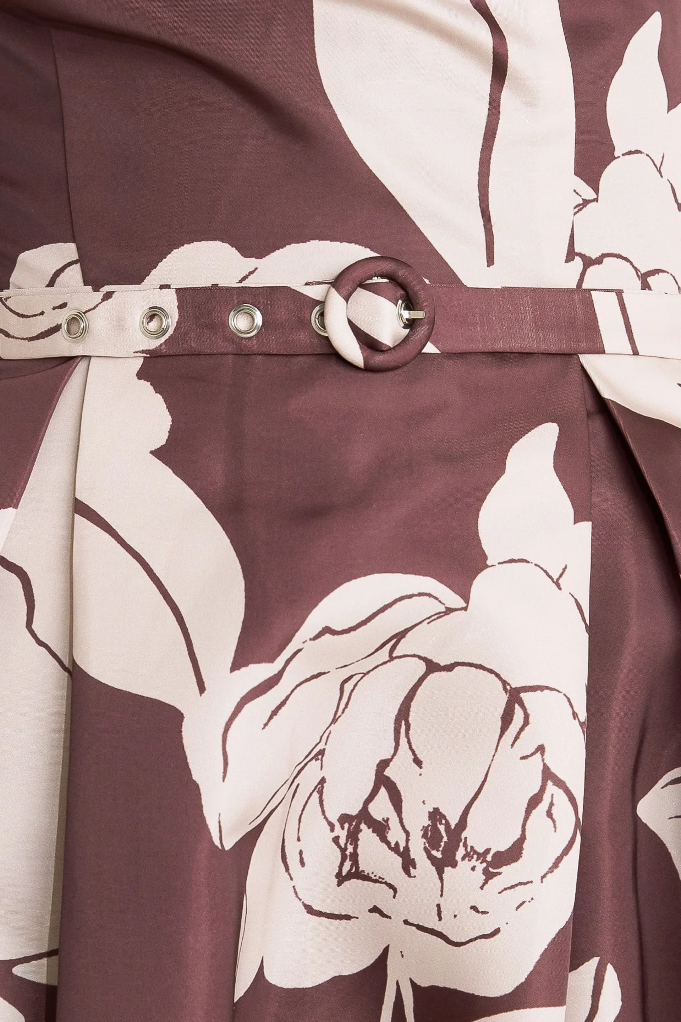 VINTAGE BLOOM STRAPLESS BURGUNDY MIDI DRESS - Image 7