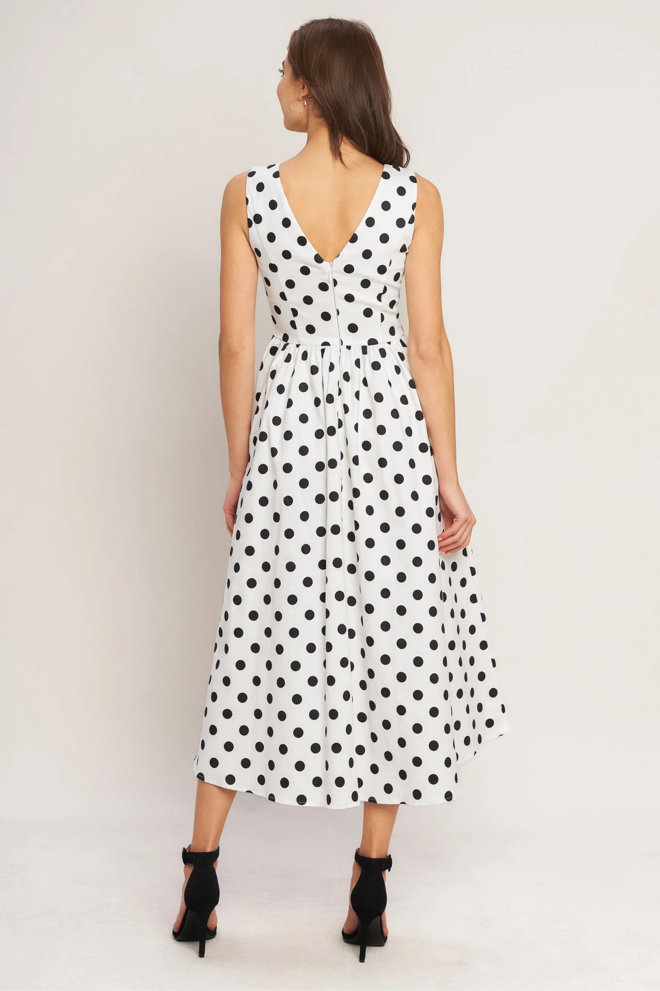 VINTAGE WHISPER POLKA DOT MIDI DRESS - Image 2