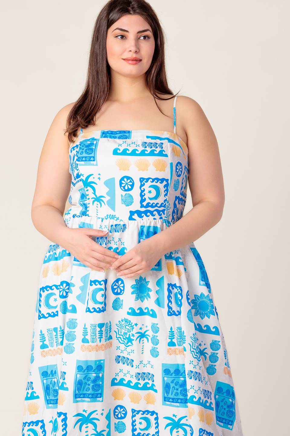 WANDER LUST MIDI DRESS - BLUE - Image 11