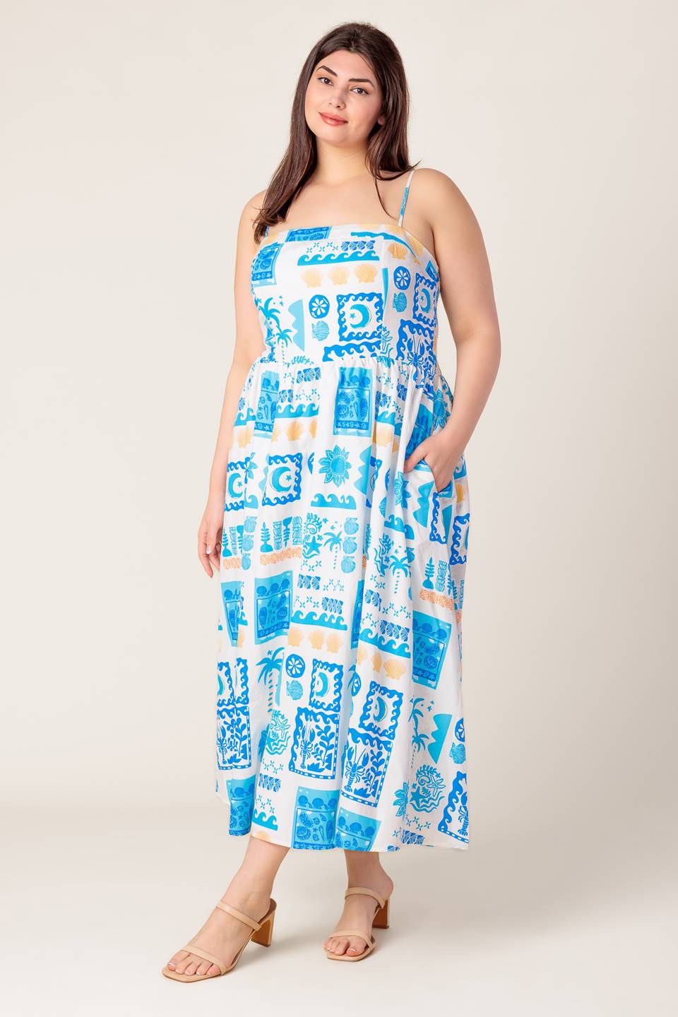 WANDER LUST MIDI DRESS - BLUE - Image 12