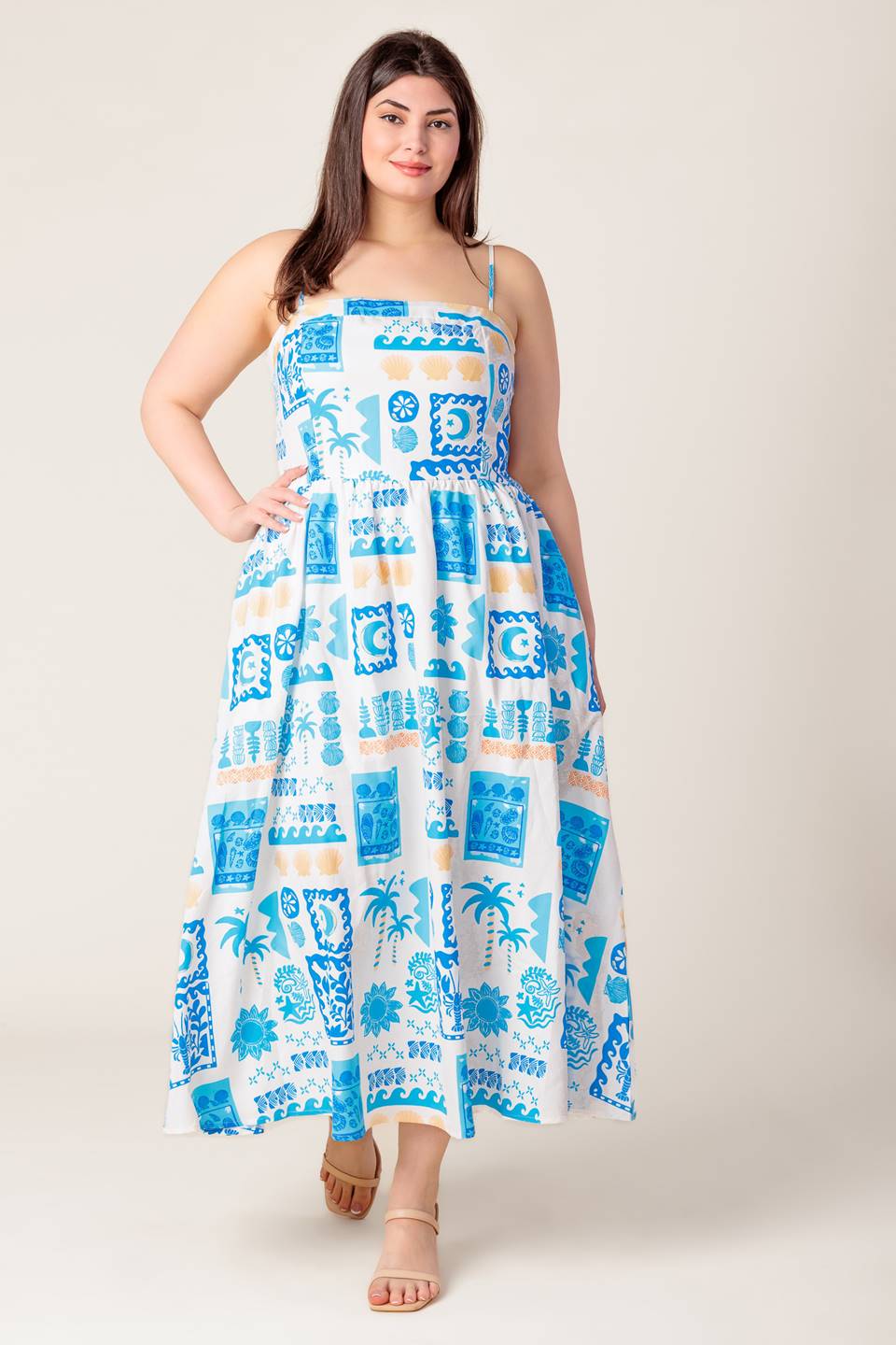 WANDER LUST MIDI DRESS - BLUE - Image 13