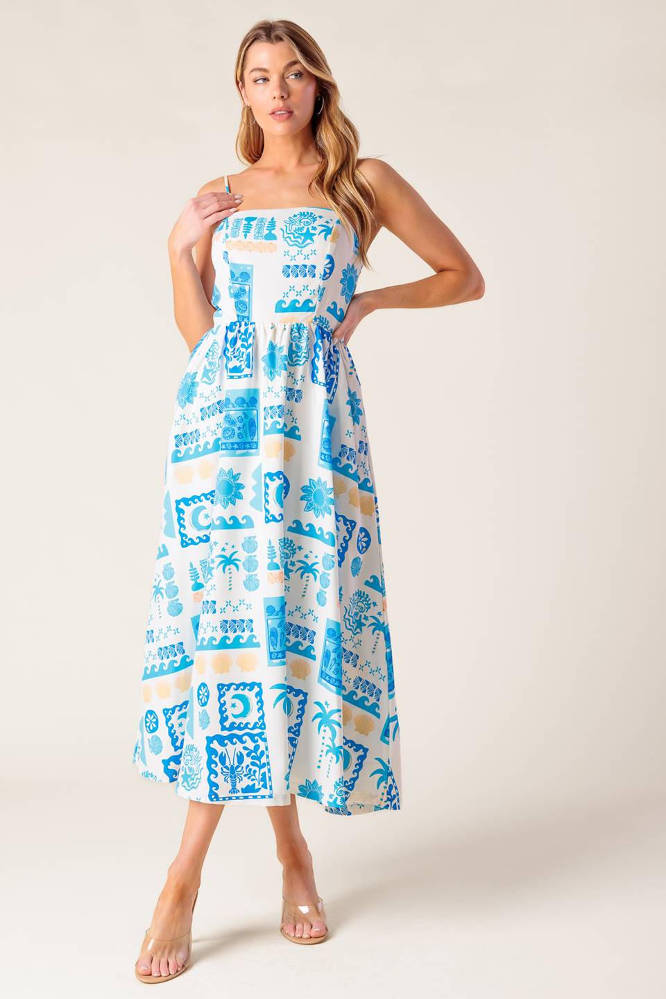 WANDER LUST MIDI DRESS - BLUE - Image 6