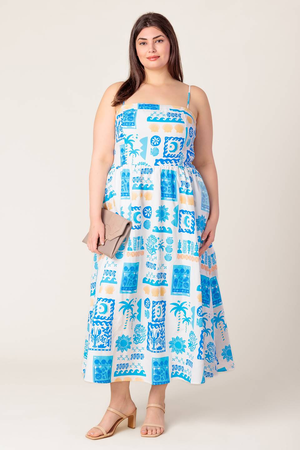 WANDER LUST MIDI DRESS - BLUE - Image 9