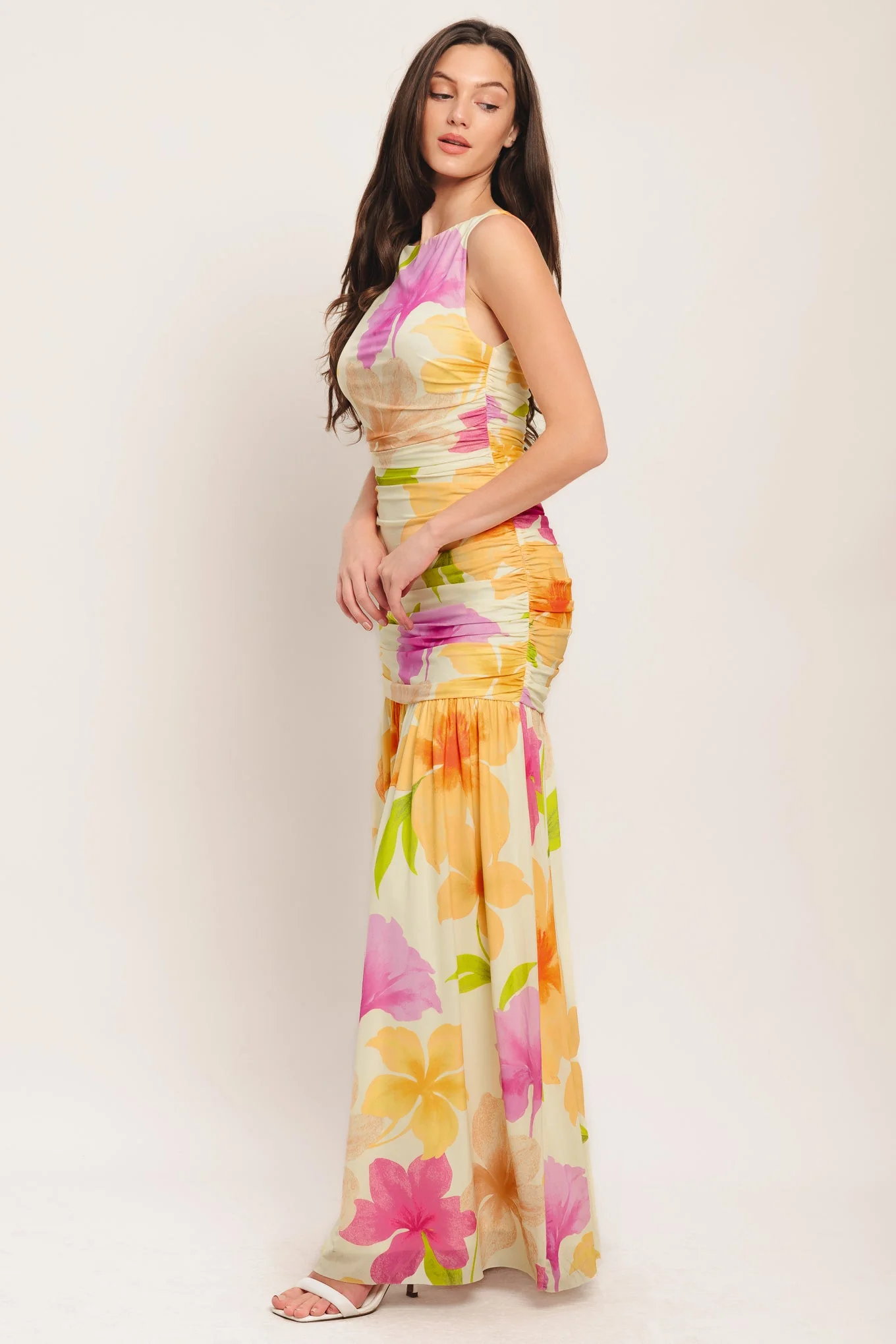 WARM BREEZE BLOOMS POWER MESH MAXI DRESS - Image 4