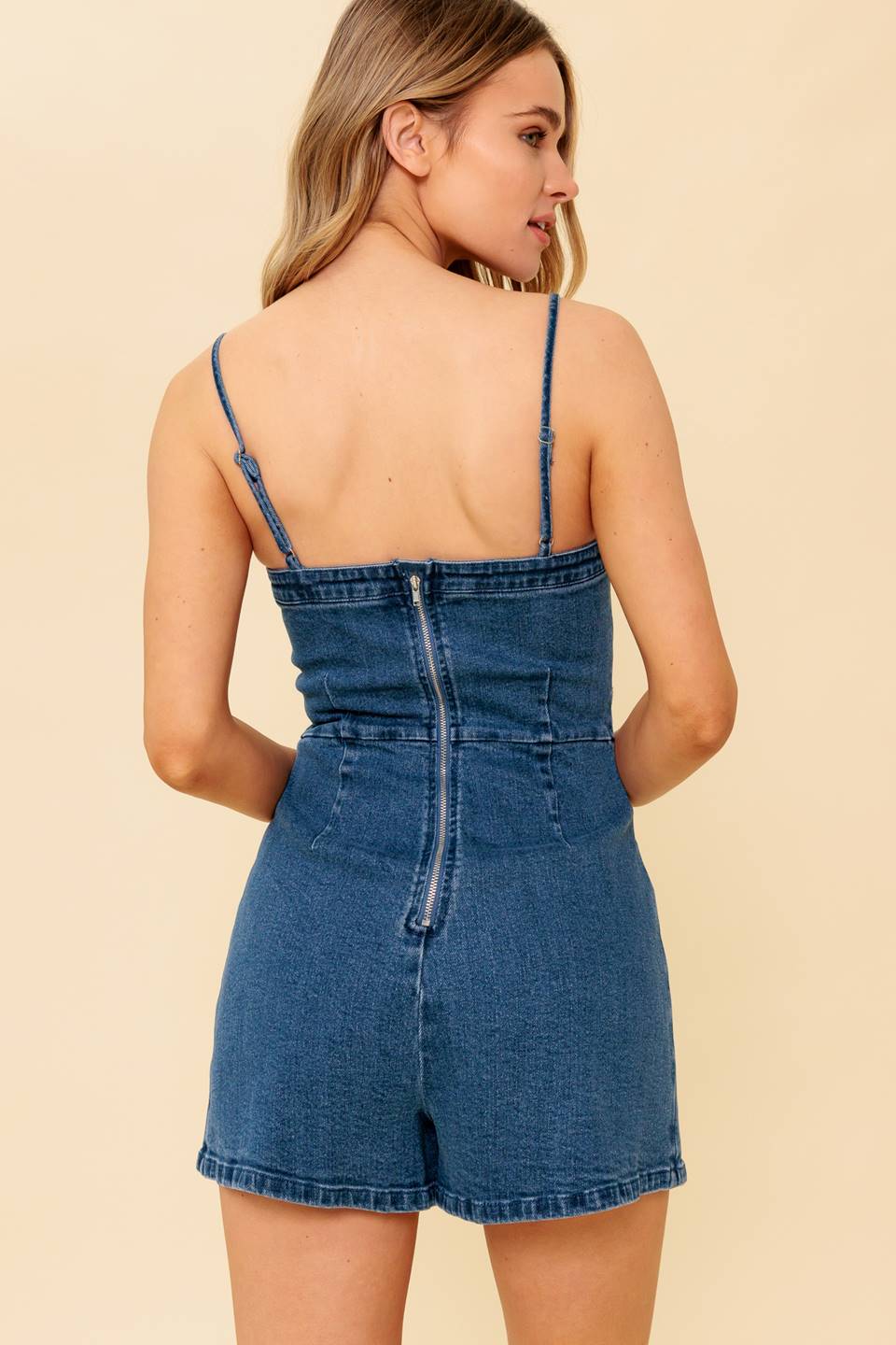 WAYLAND LOVE DENIM SKORT ROMPER - Image 2