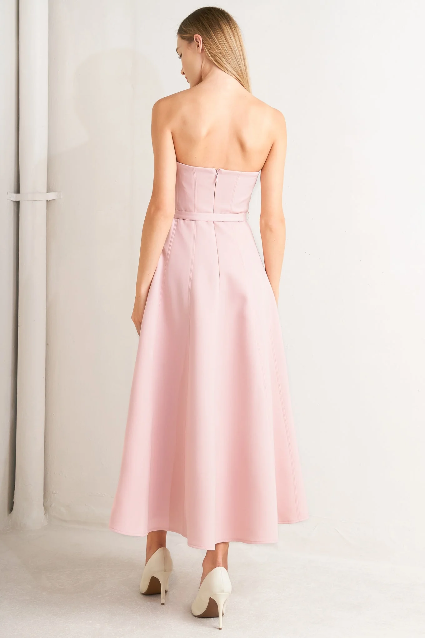 WEEKEND DATE PINK STRAPLESS MIDI DRESS - Image 5
