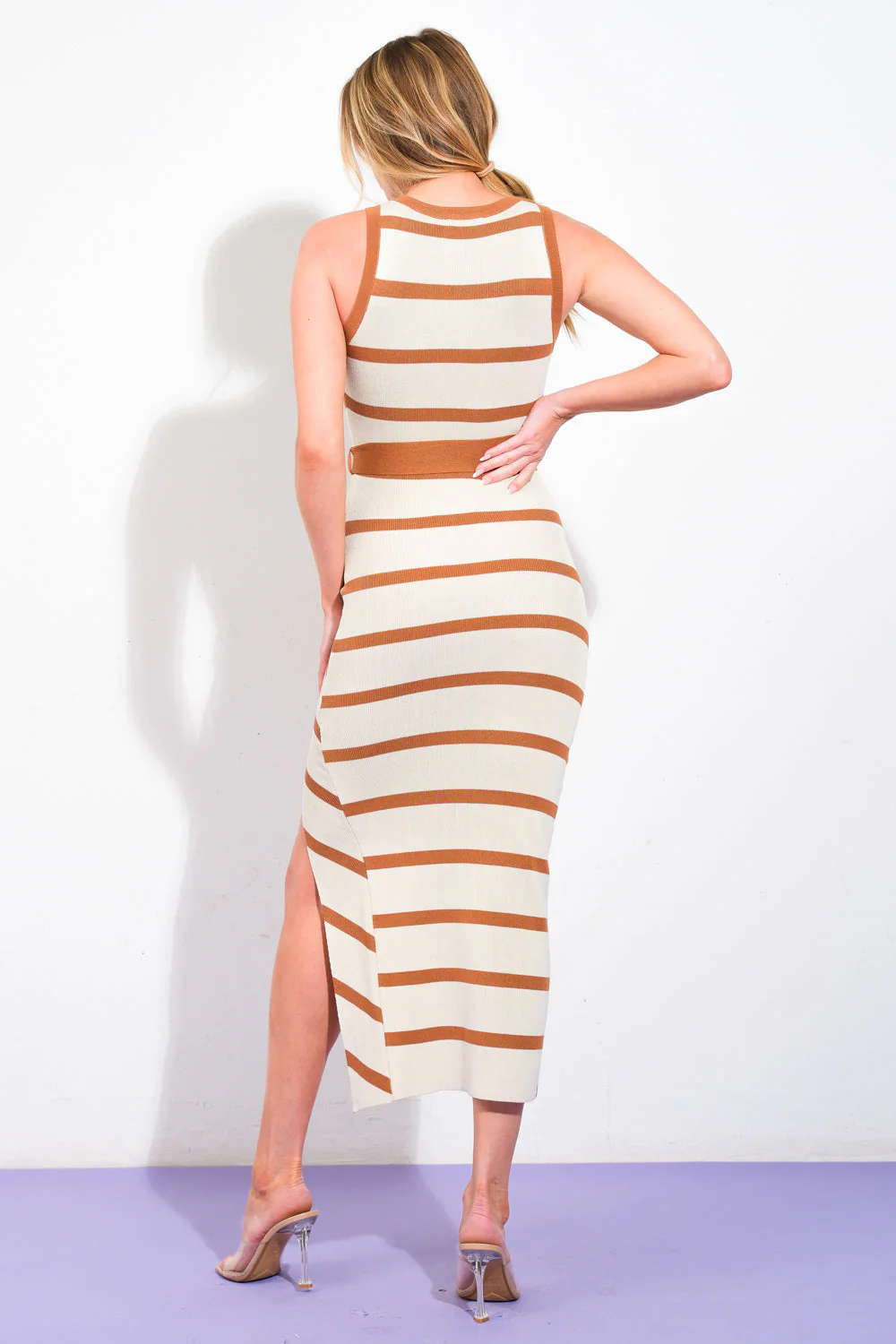 WENDI STRIPED KNIT MIDI DRESS - Image 3