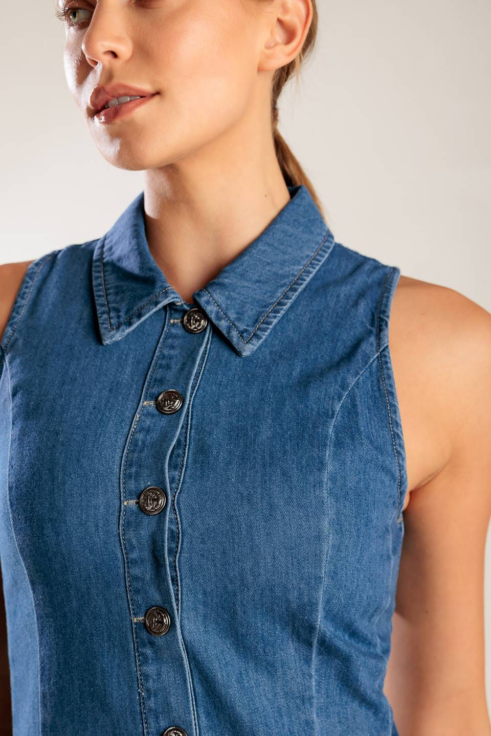 WHERE I WANT TO BE DENIM MINI DRESS - Image 2