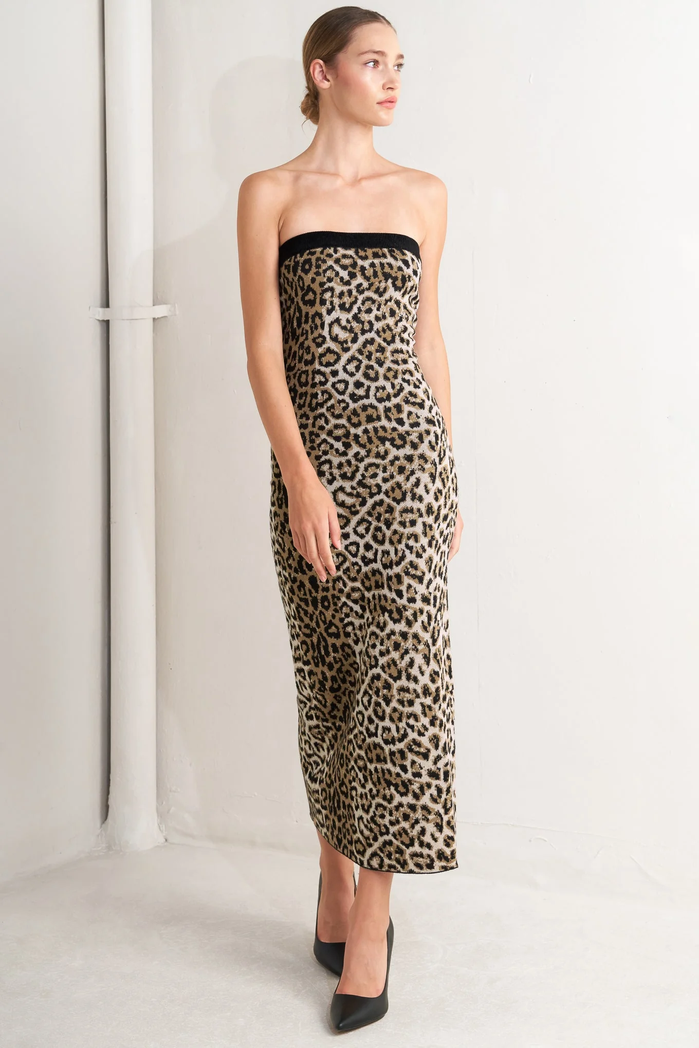 WILD ROMANCE LEOPARD KNIT MIDI DRESS - FINAL SALE - Image 4