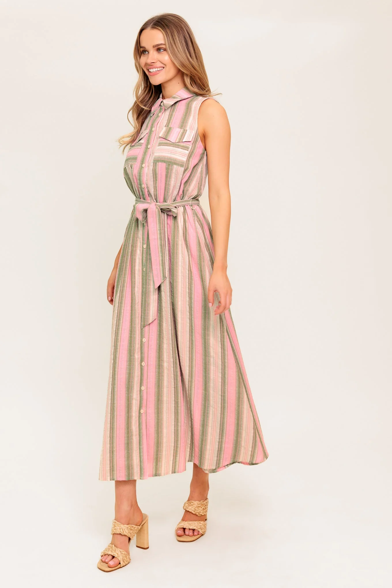 WINDSWEPT FIELDS MIDI DRESS - OLIVE - Image 7