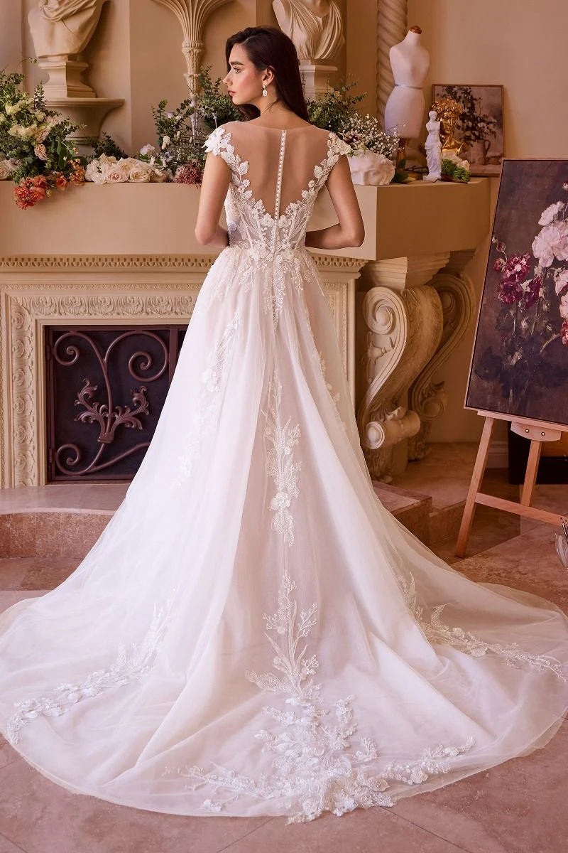 WL038 - Cap Sleeve Bridal Ball Gown - Andrea & Leo - Image 3
