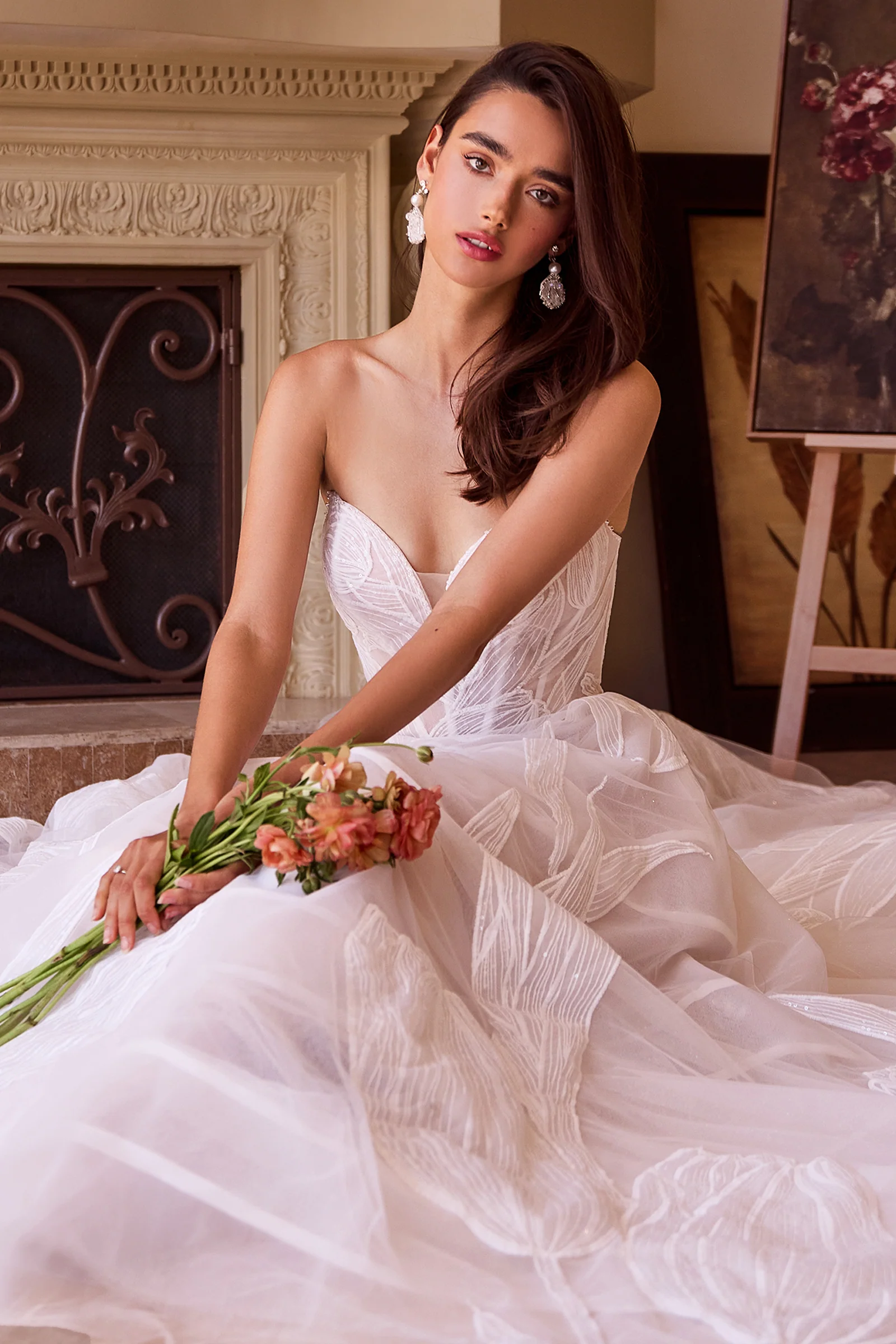 WL043 - Tulip Sequin Embroidered Wedding Ball Gown - Andrea & Leo - Image 3