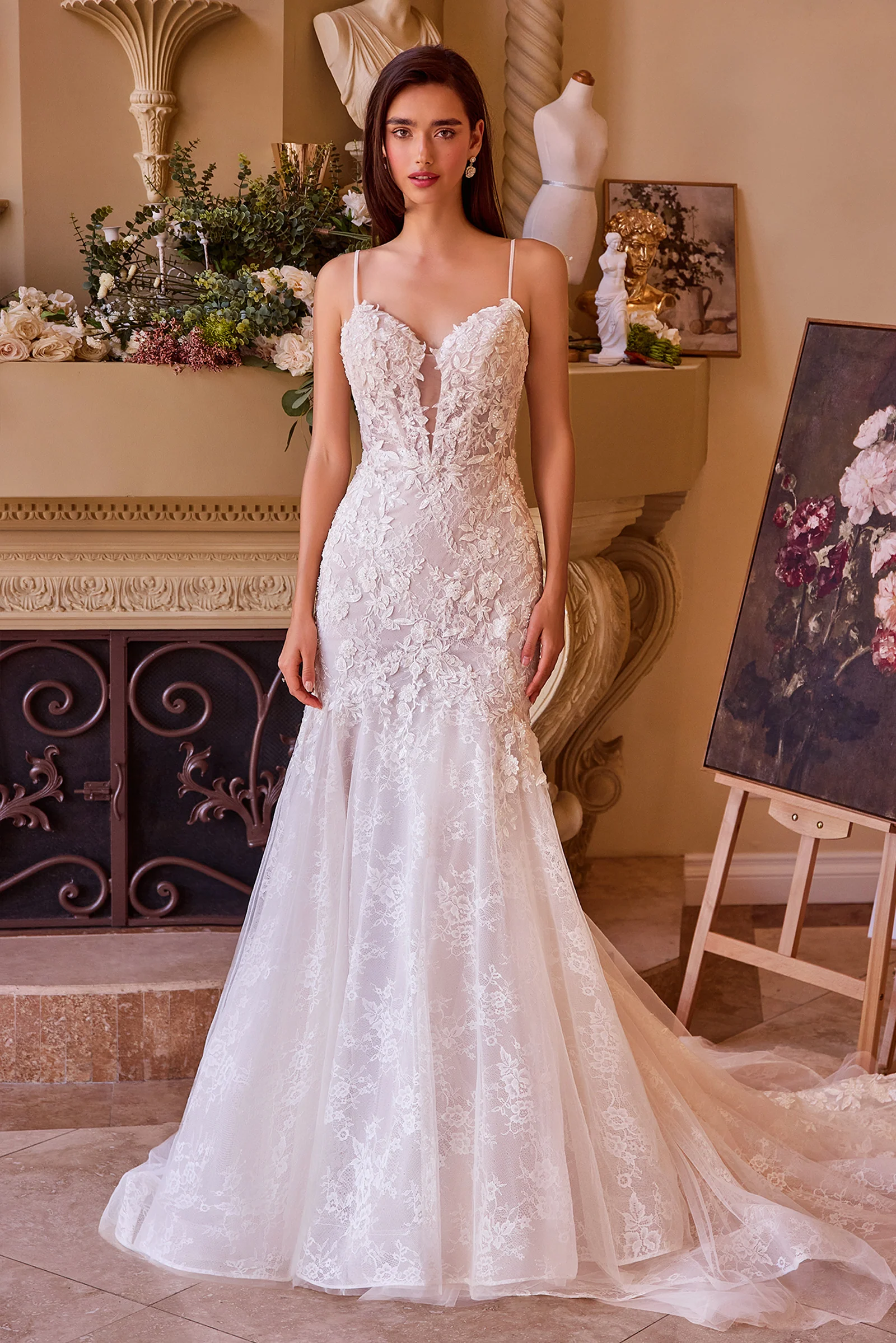 WL051 - Fitted Lace Mermaid Wedding Dress - Andrea & Leo - Image 2