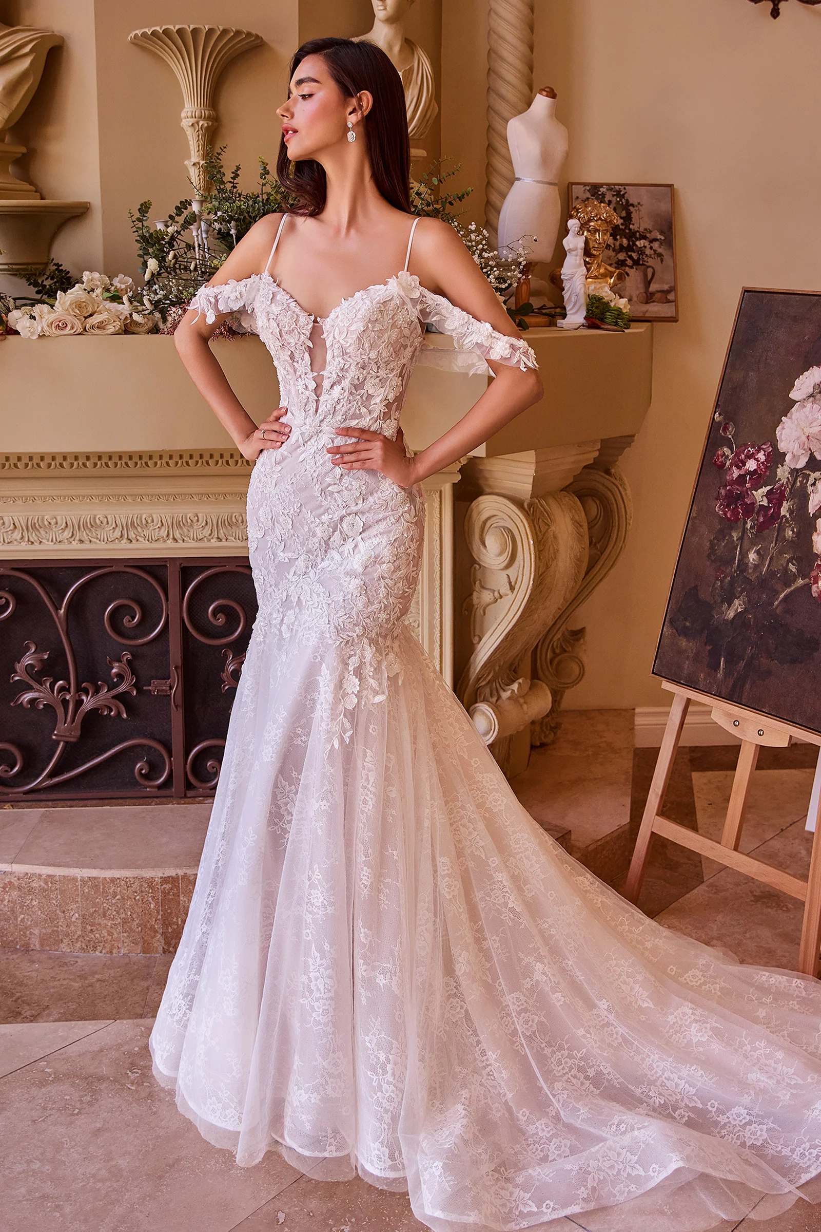 WL051 - Fitted Lace Mermaid Wedding Dress - Andrea & Leo - Image 3