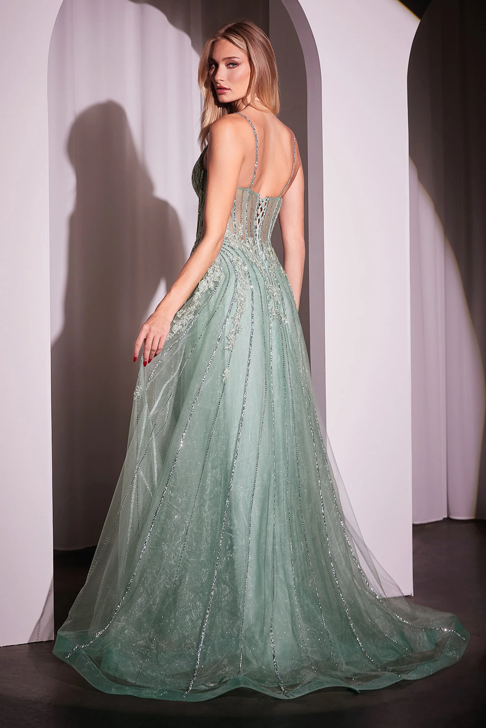 Wynter Gown - Crystal-Embellished A-Line Tulle Dress - Image 4