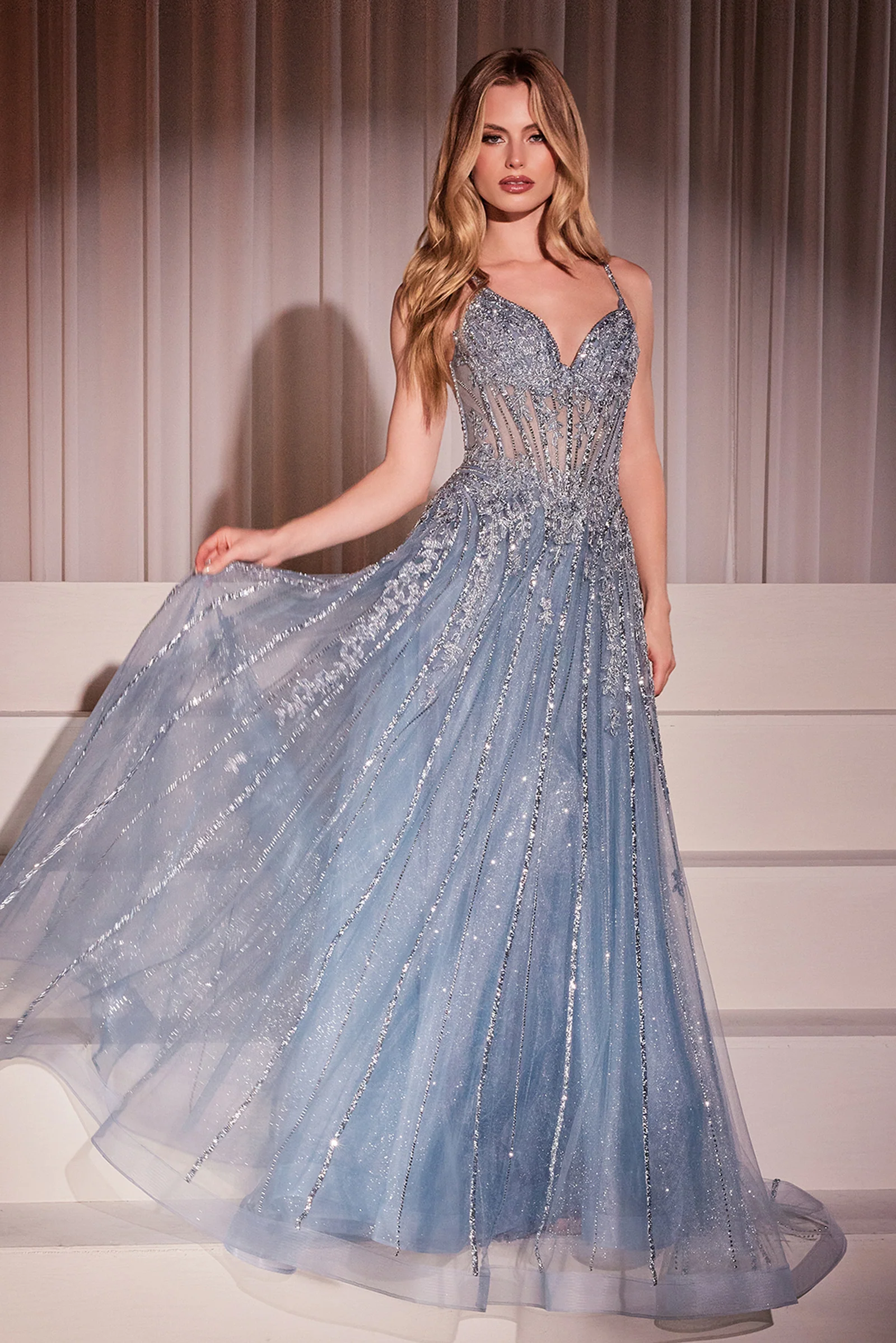 Wynter Gown - Crystal-Embellished A-Line Tulle Dress - Image 6
